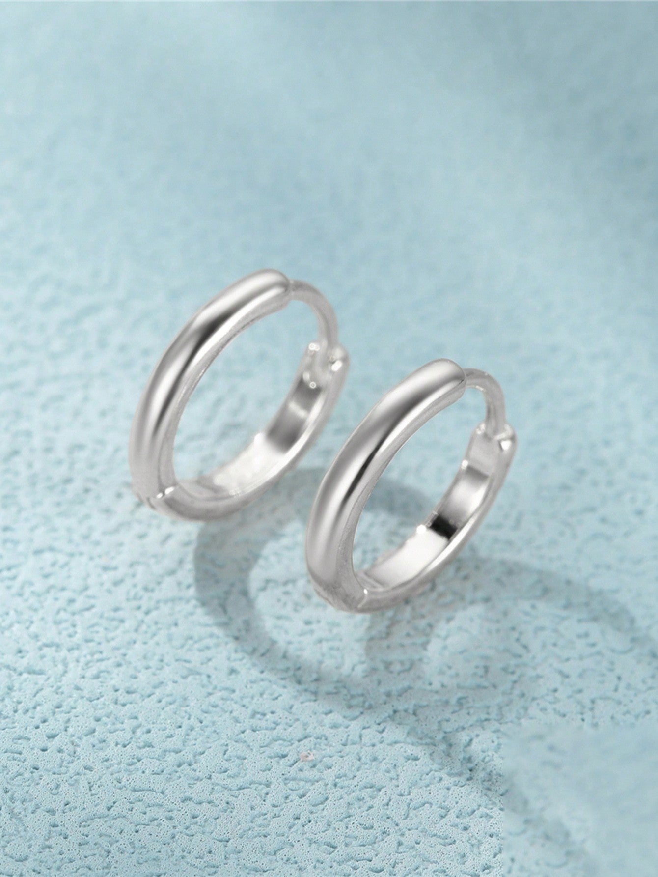 1pair Round Hoop Earrings For Women S925 Sterling Silver Color Daily Wear Fine Jewelry Engagement Gifts-Silver-1