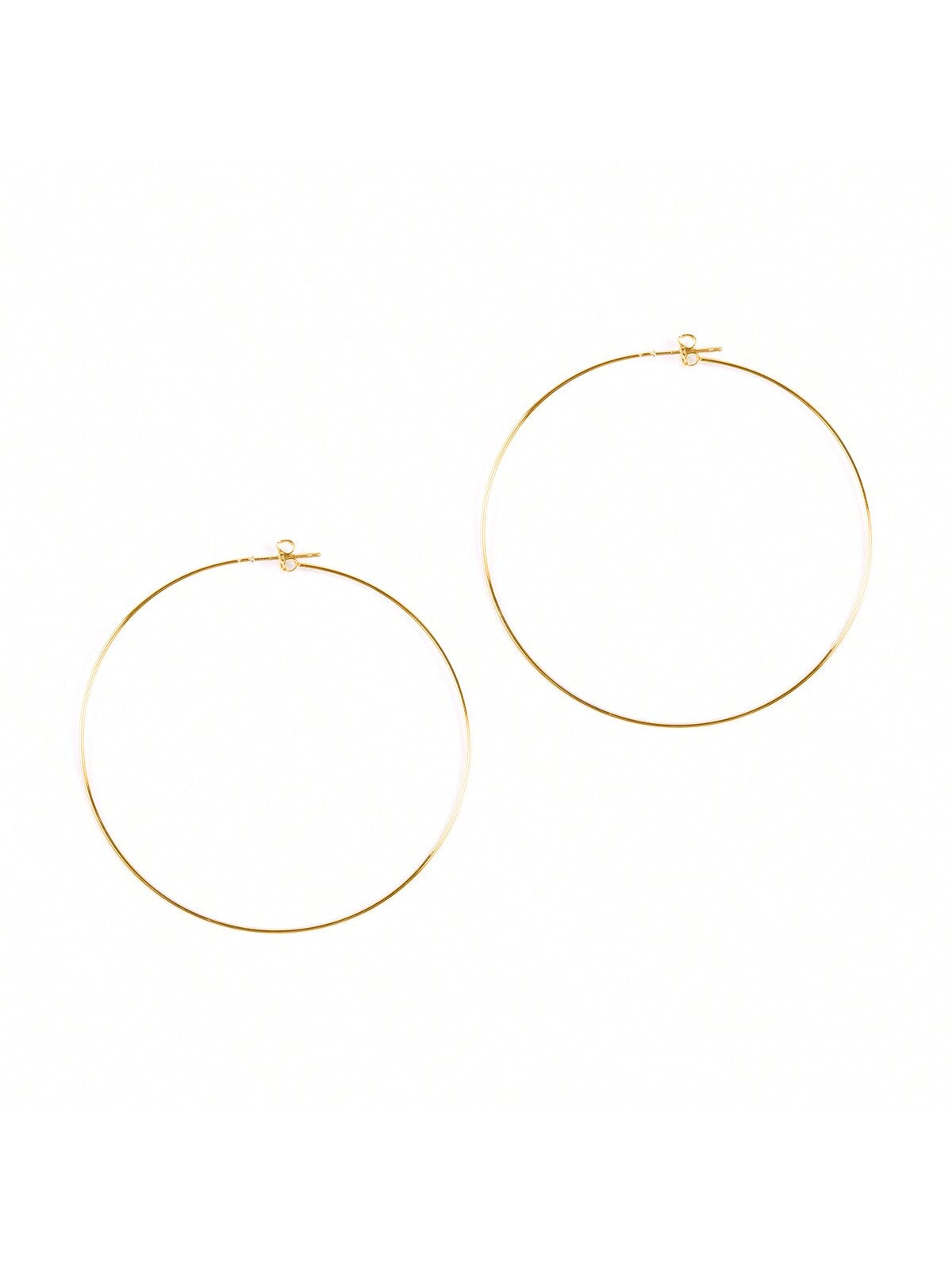 60mm Wire Hoop Earrings-Gold-1