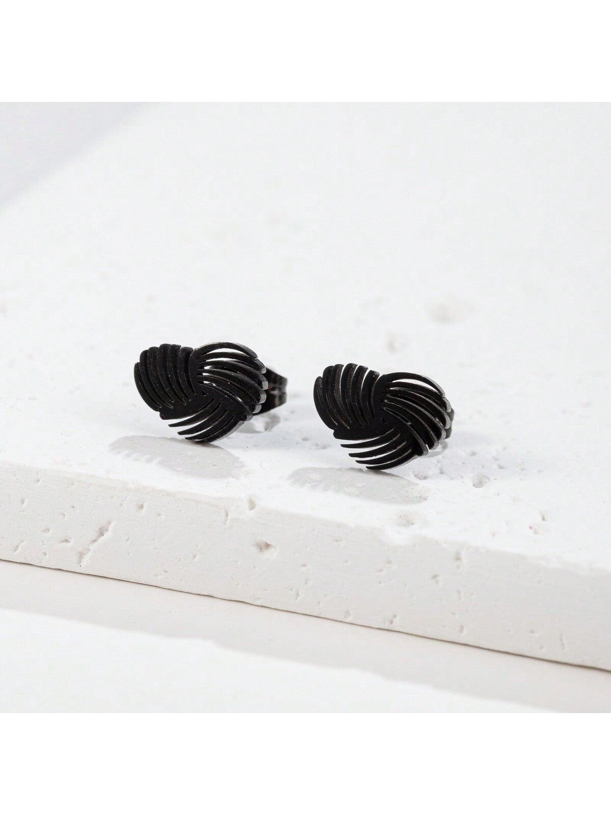 1Pair Cute Heart Stud Earrings For Women Girls Rose Gold Color Summer Jewelry Black Earring Wedding Jewelry Gifts-Black-1