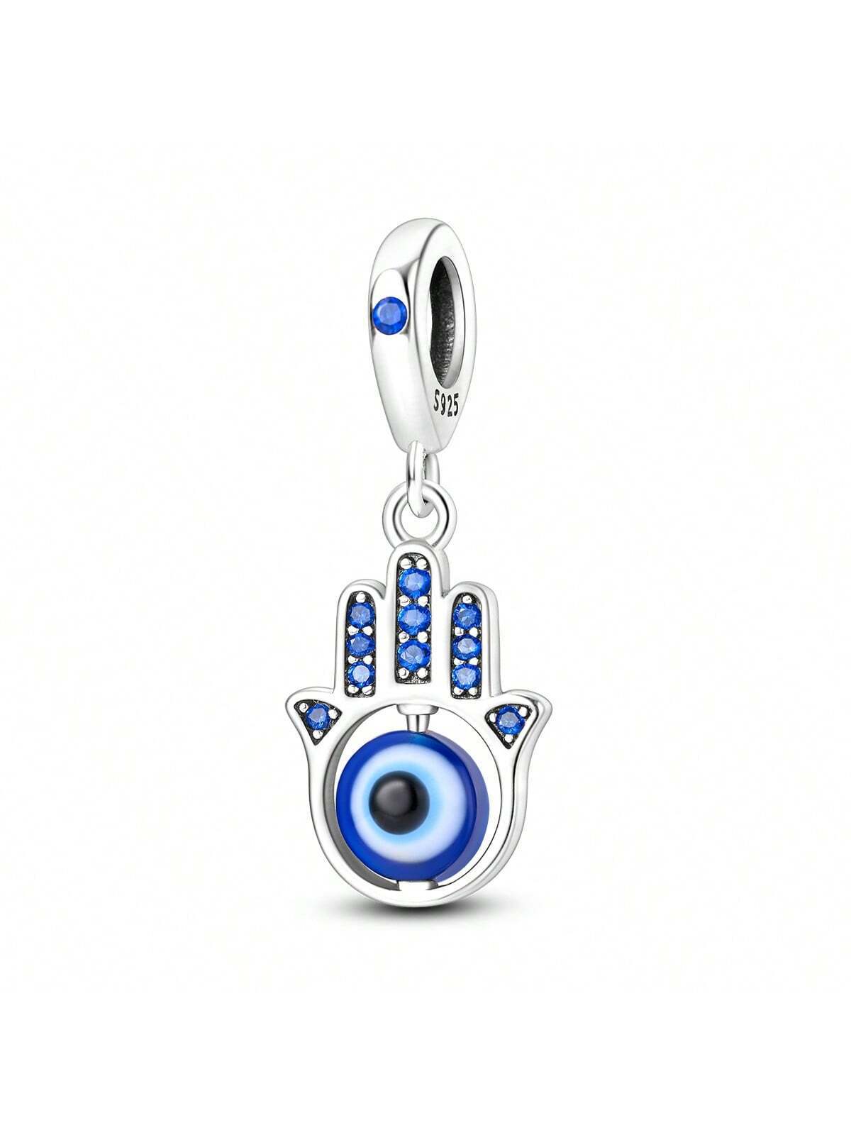 Palm Spinning Eye Charm Pendant 925 Sterling Silver Beads Fit Original Charms Bracelet Necklace Silver Jewelry Making DIY Gift