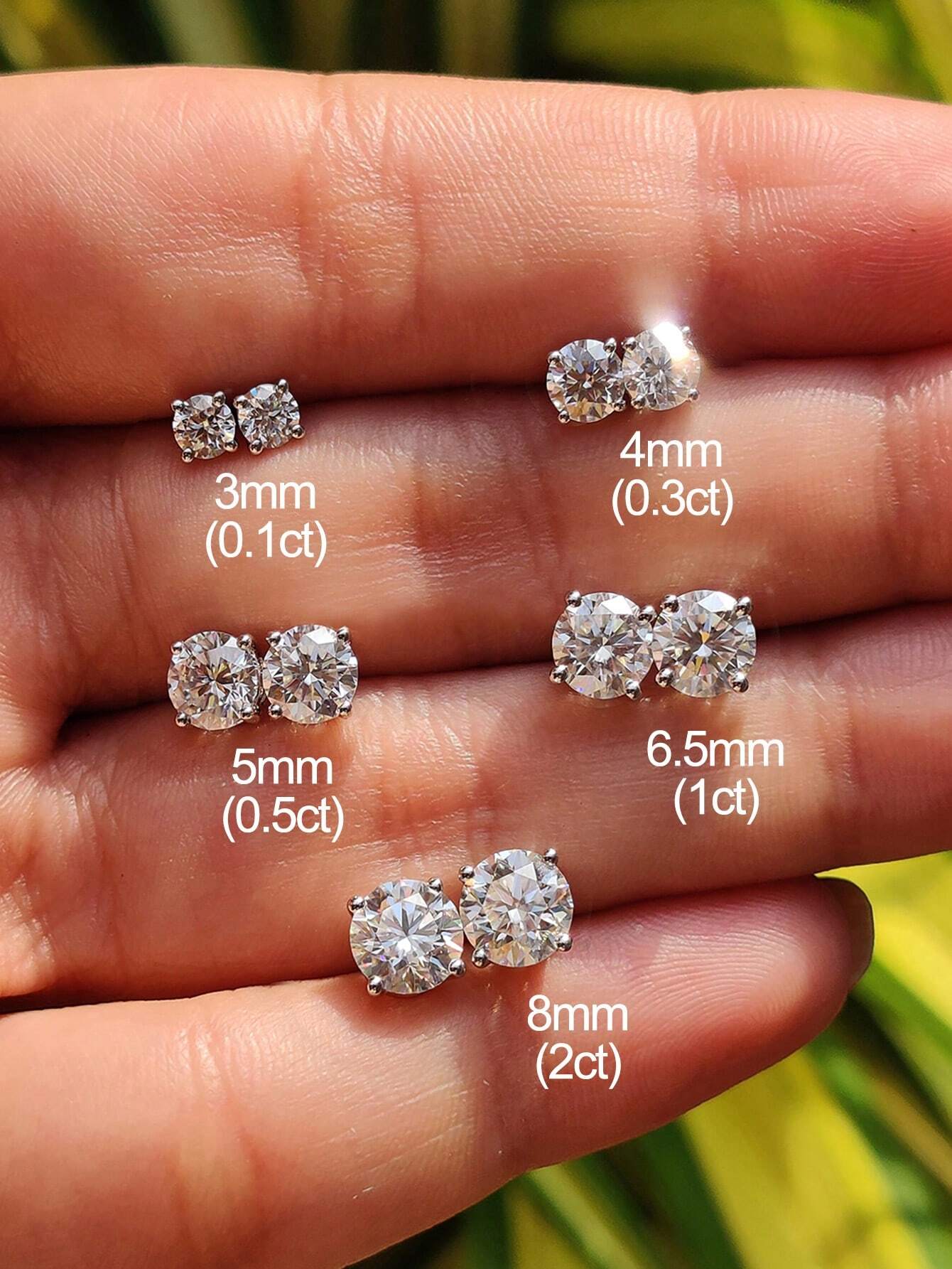 Pair Four Claw Moissanite Stud Earrings Luxury Jewelry Gifts For Women S925 Sterling Silver Fine Ladies Jewelery Gift Wedding Engagement Bridal Jewelry Rhinestone Diamond Earrings