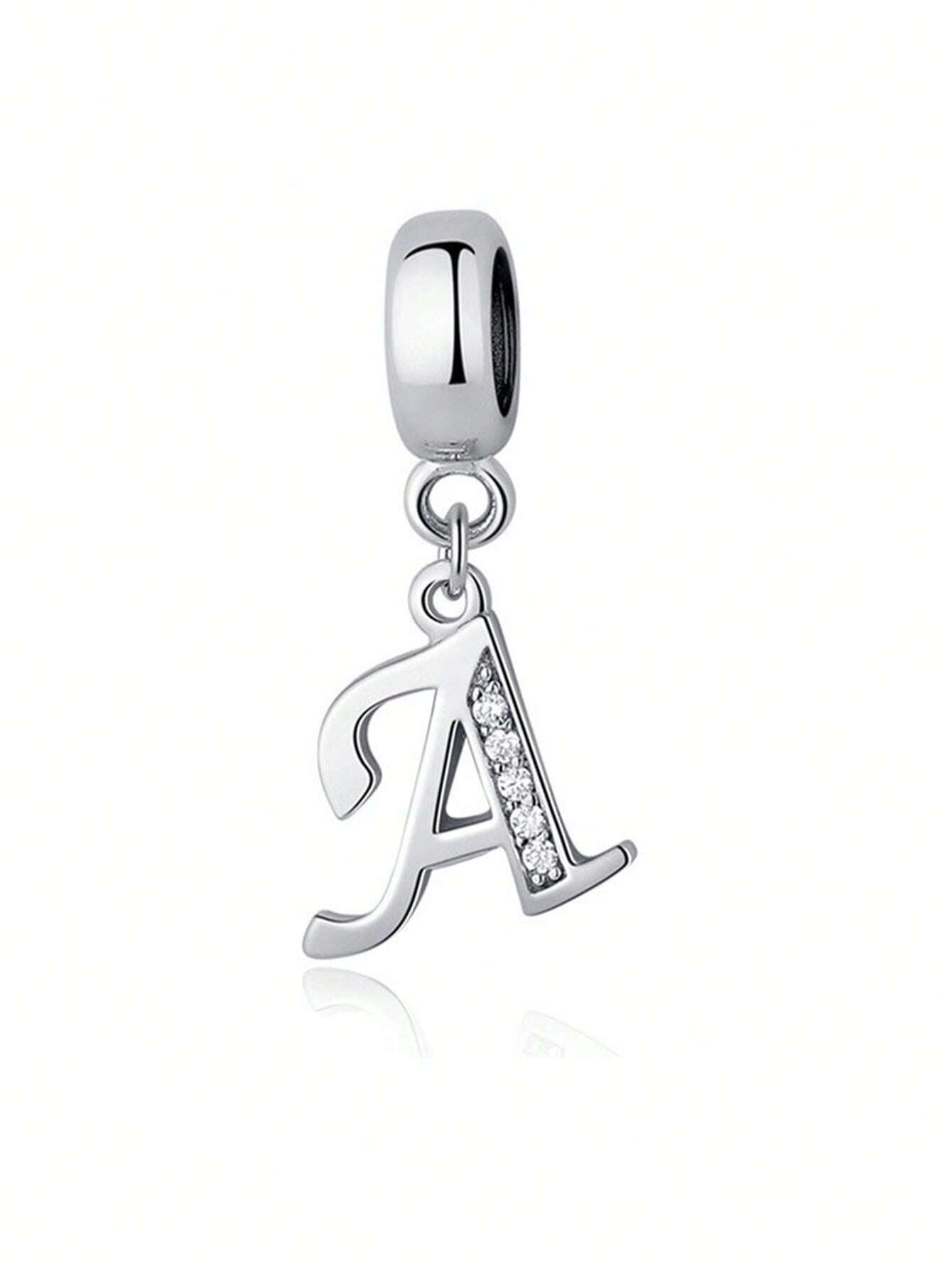 Initial A-Z Letter Charm 925 Sterling Silver Alphabet Dangle Beads for bracelet & Necklaces