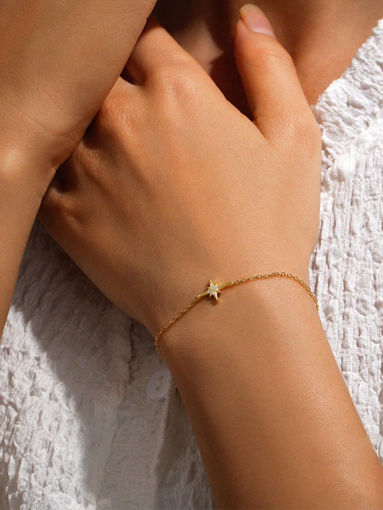 1Pc Ins Bracelet S925 Sterling Silver Chain 18K Gold Plated Simple Layered StrapVersatile Women'S Bracelet Italian Charm Braceletfor Women Pulseras Mujer Wedding Engagement Bridal Jewelry-Gold-1