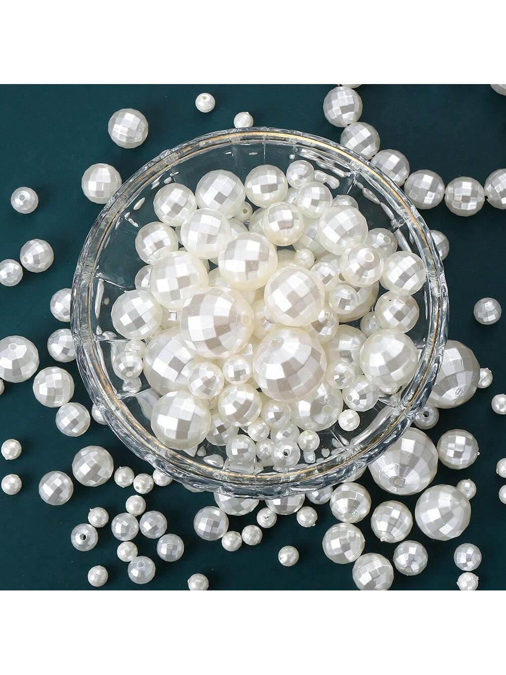 20/30/50/100pcs Vintage Disco Ball Beads Cute Silvery Reflactive Mirror Round Beads For DIY Bracelet Necklace Earrings Making-White-1