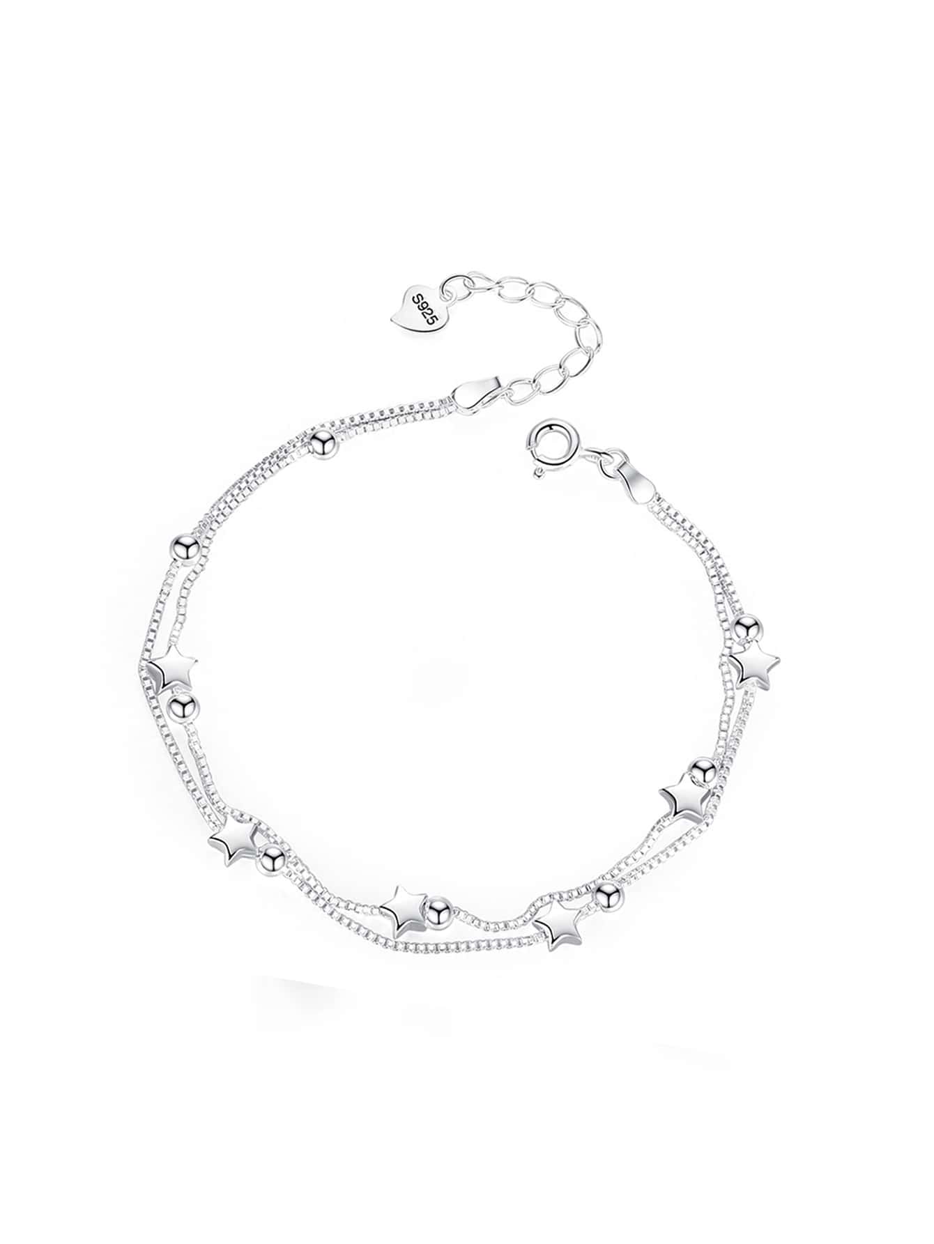 Star Decor Silver Bracelet