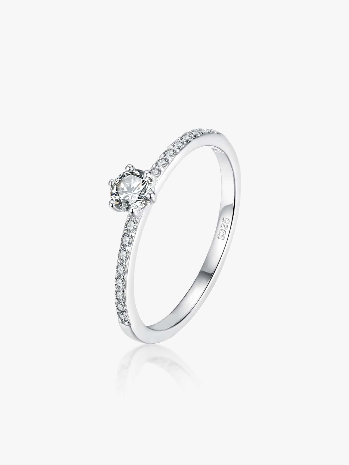 Cubic Zirconia Decor Silver Wedding Band For Women Bridal Wedding Fine Jewelry