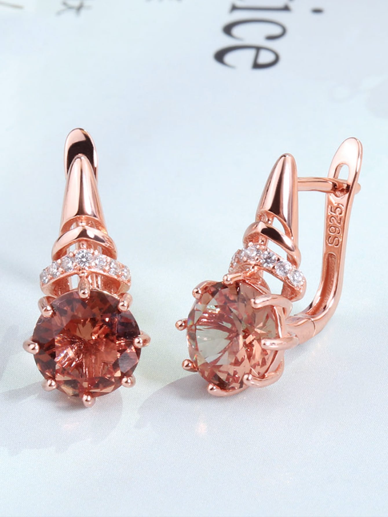 Cubic Zirconia Decor Silver Earrings For Women Bridal Wedding Fine Jewelry