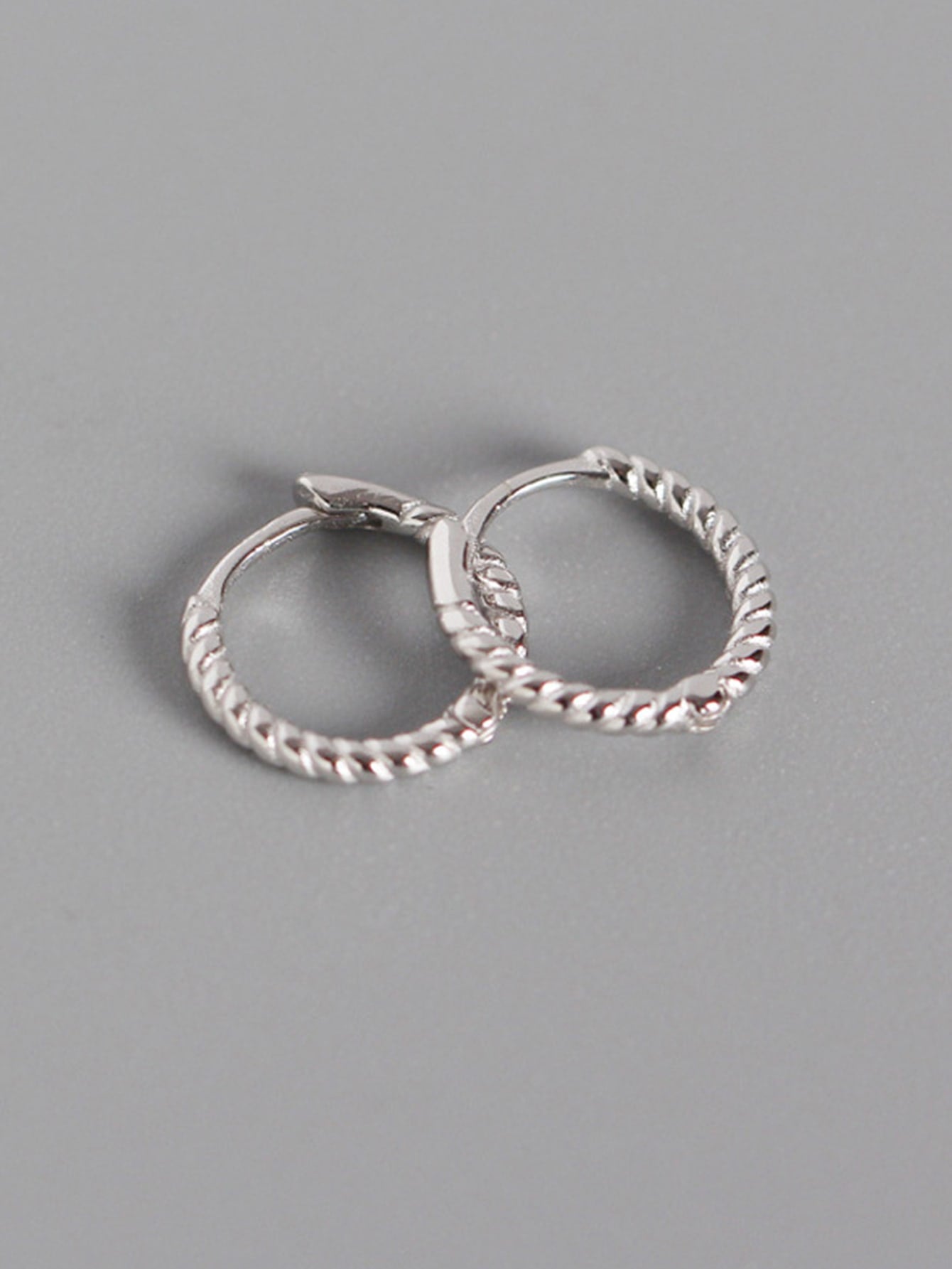 Twist Detail Silver Hoop Earrings Gift For Women