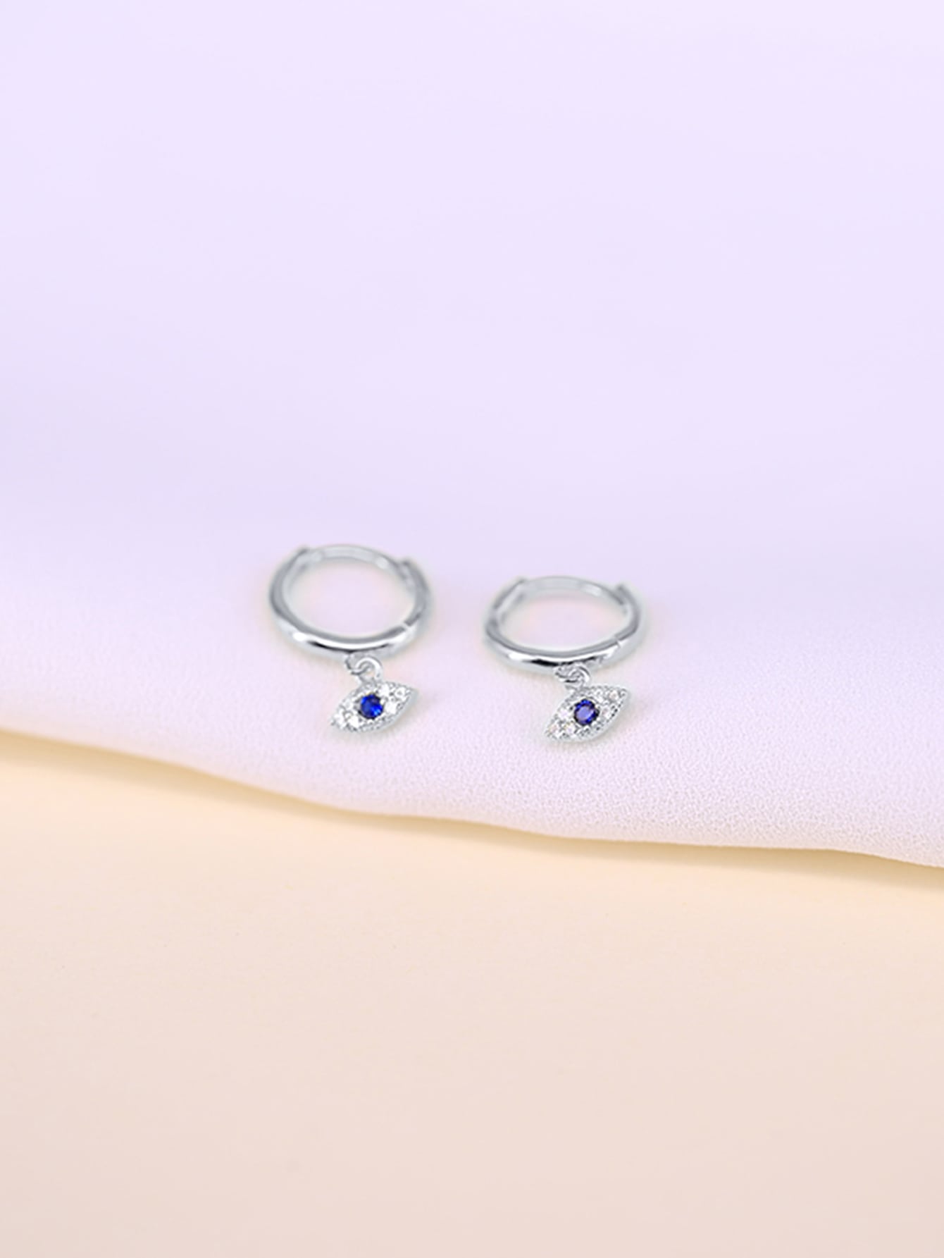 Cubic Zirconia Eye Silver Drop Earrings For Women Bridal Wedding Fine Jewelry