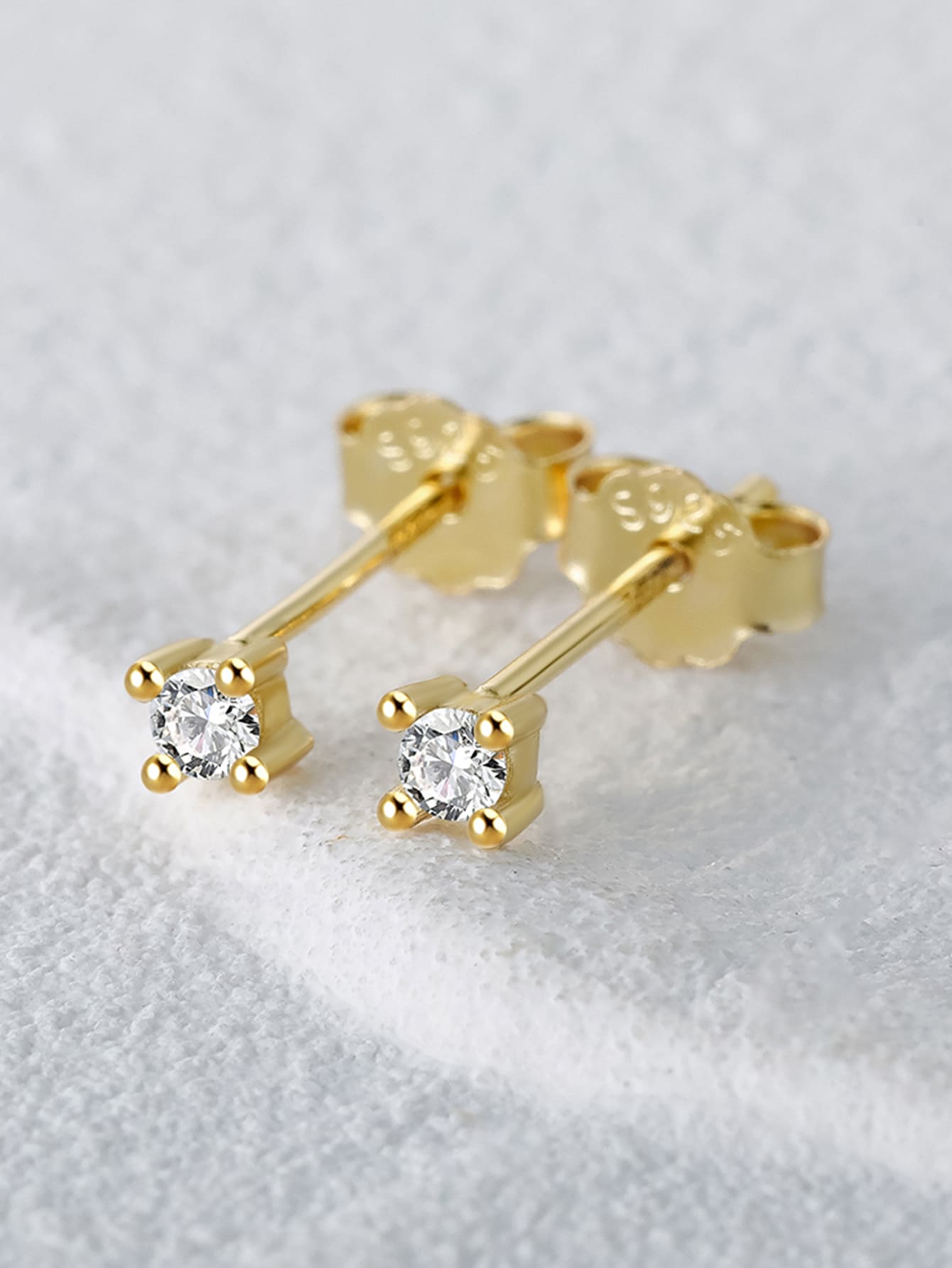 Cubic Zirconia Decor Stud Earrings For Women Bridal Wedding Fine Jewelry