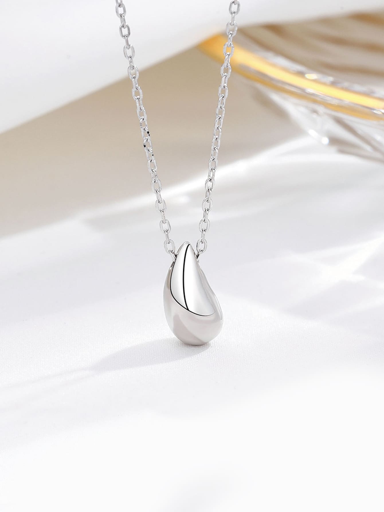 Water-drop Pendant Silver Necklace