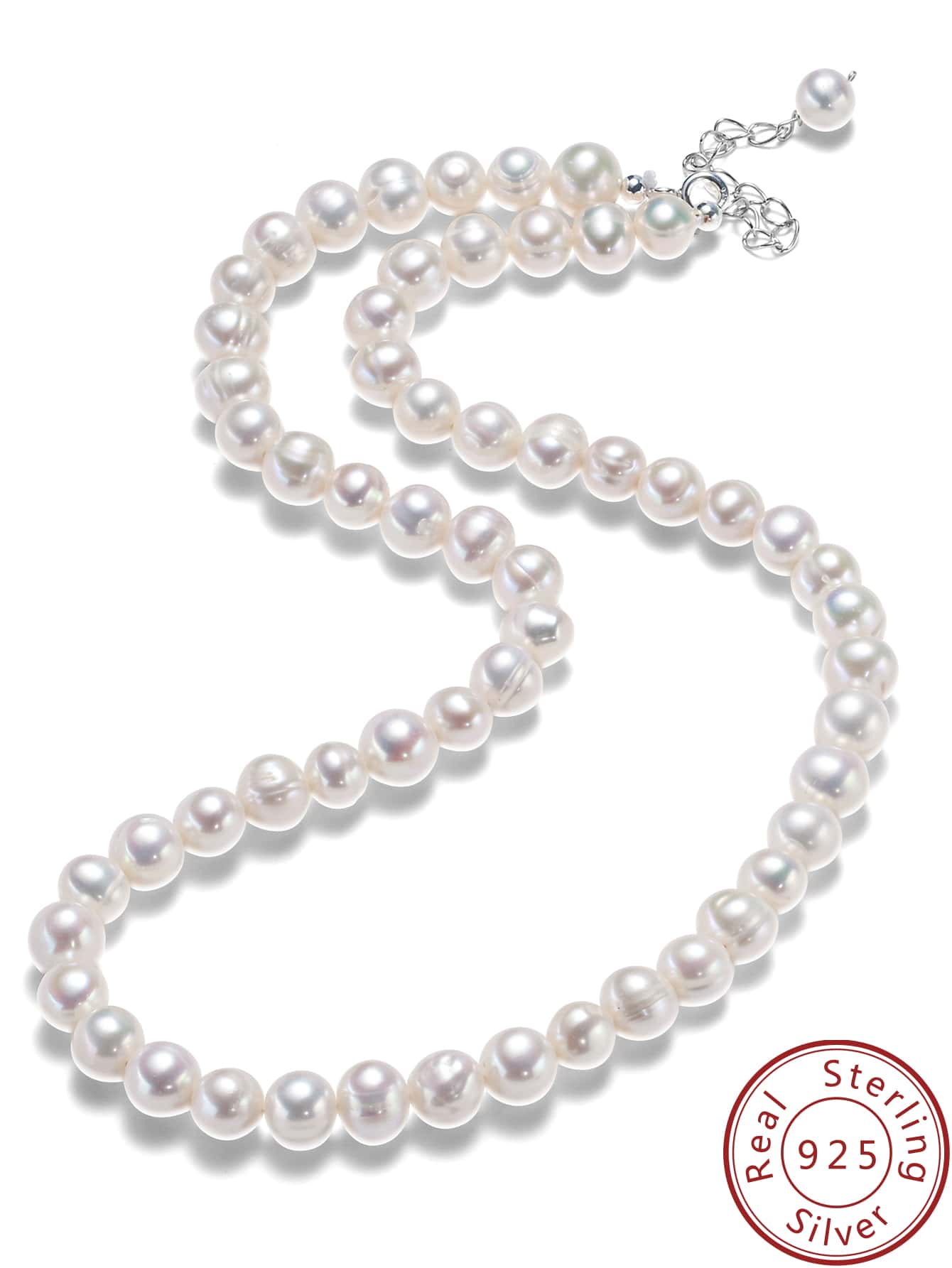 1pc Elegant Cultured Pearl Silver Necklace For Women For Daily Decoration