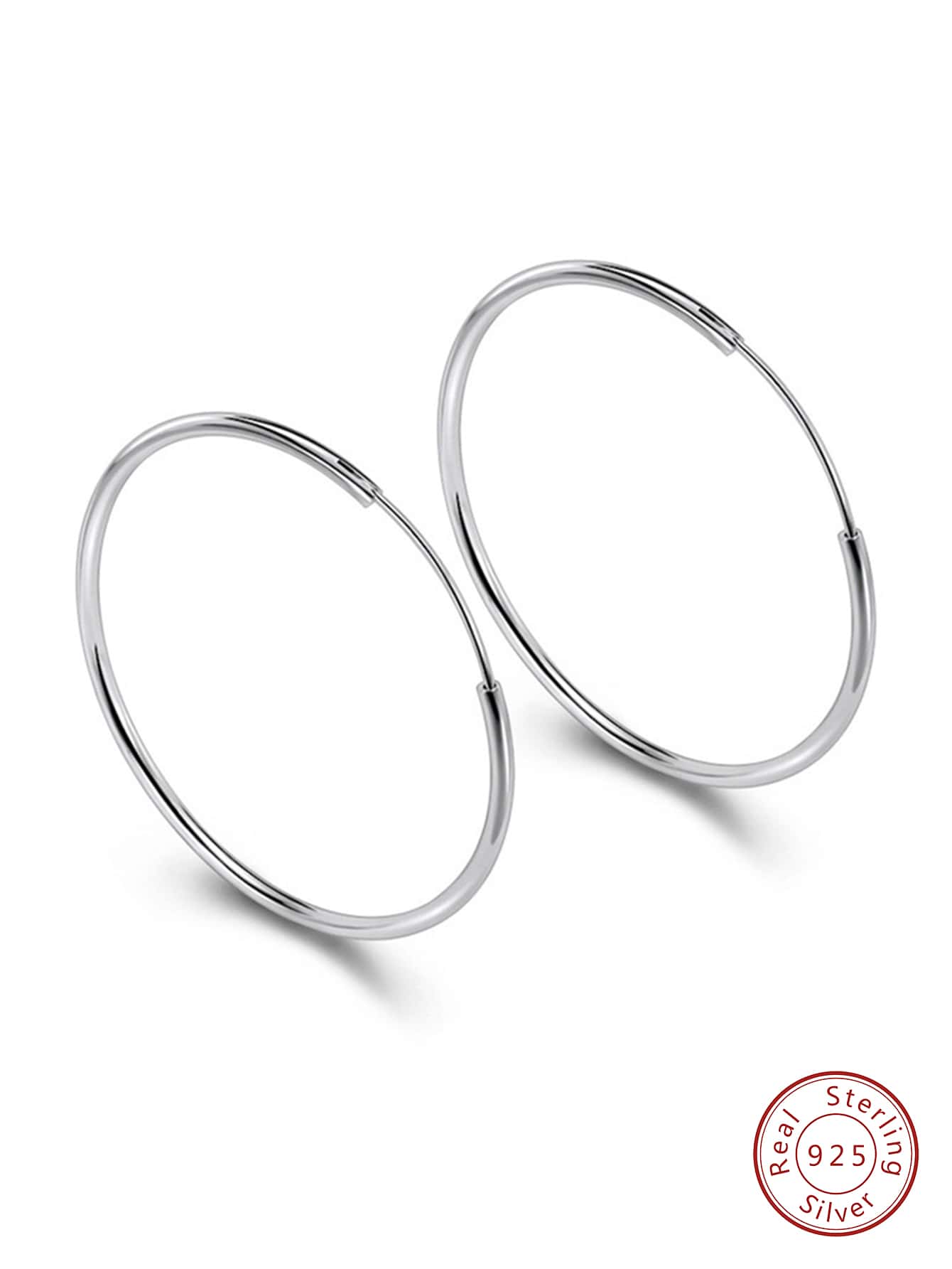 1pair 50MM Hoop Earrings For Women S925 Sterling Silver Party Daily Wear Fine Jewelry Gifts