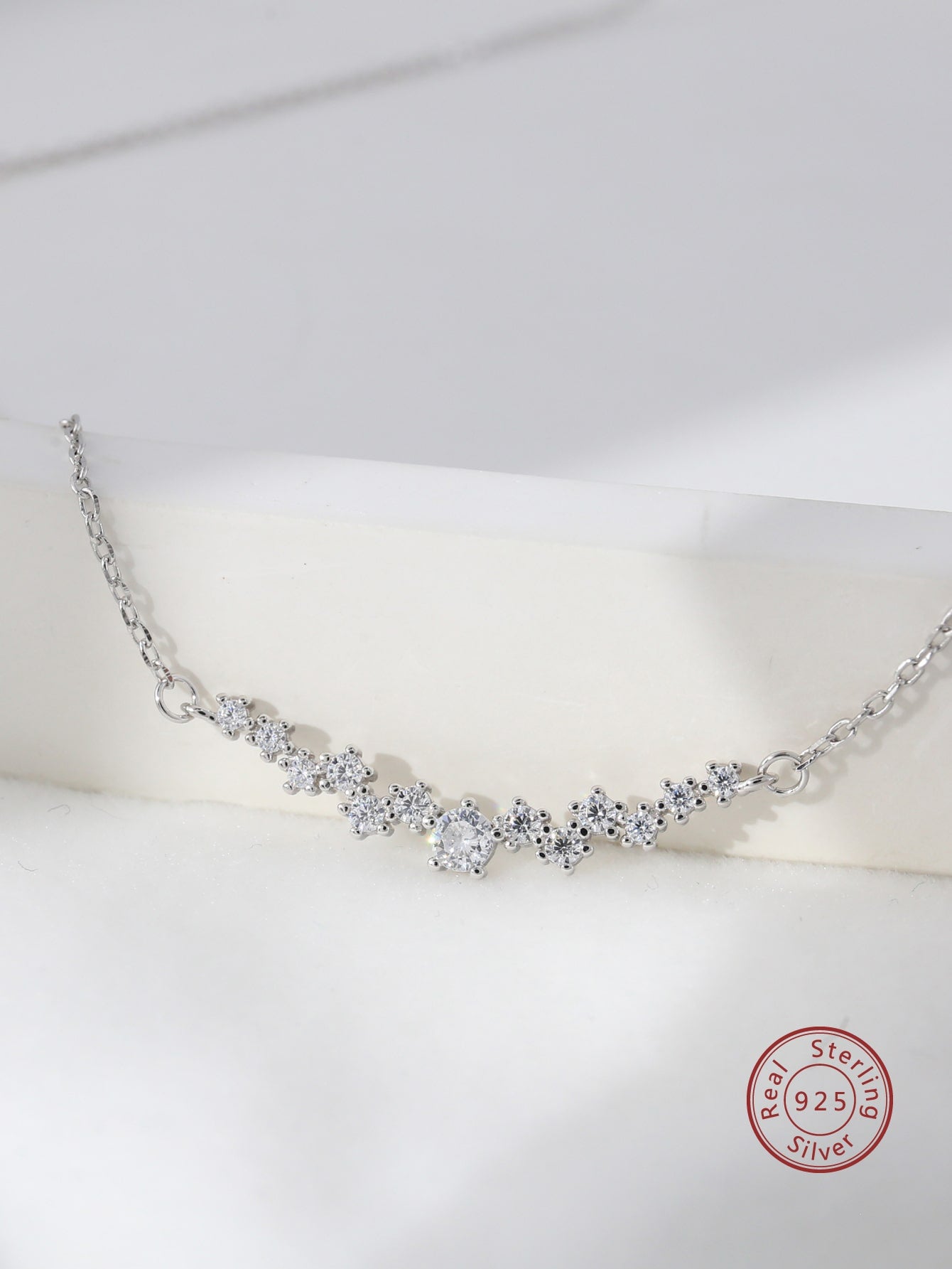 1pc Glamorous Cubic Zirconia Decor Necklace For Women For Daily Decoration