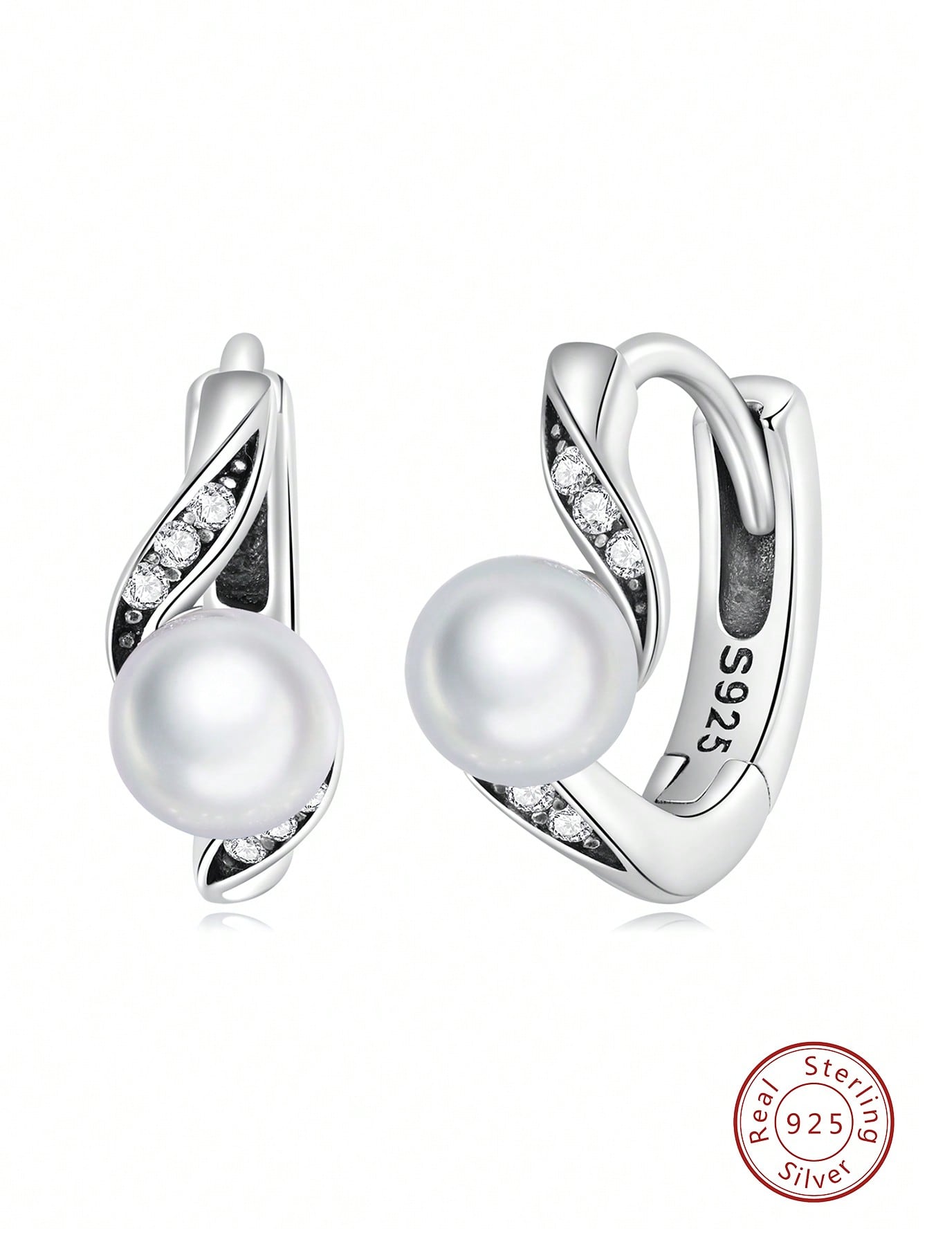 1pair Cultured Pearls Elegant Hoop Earrings For Women S925 Sterling Silver Fine Jewelry Dating Gifts