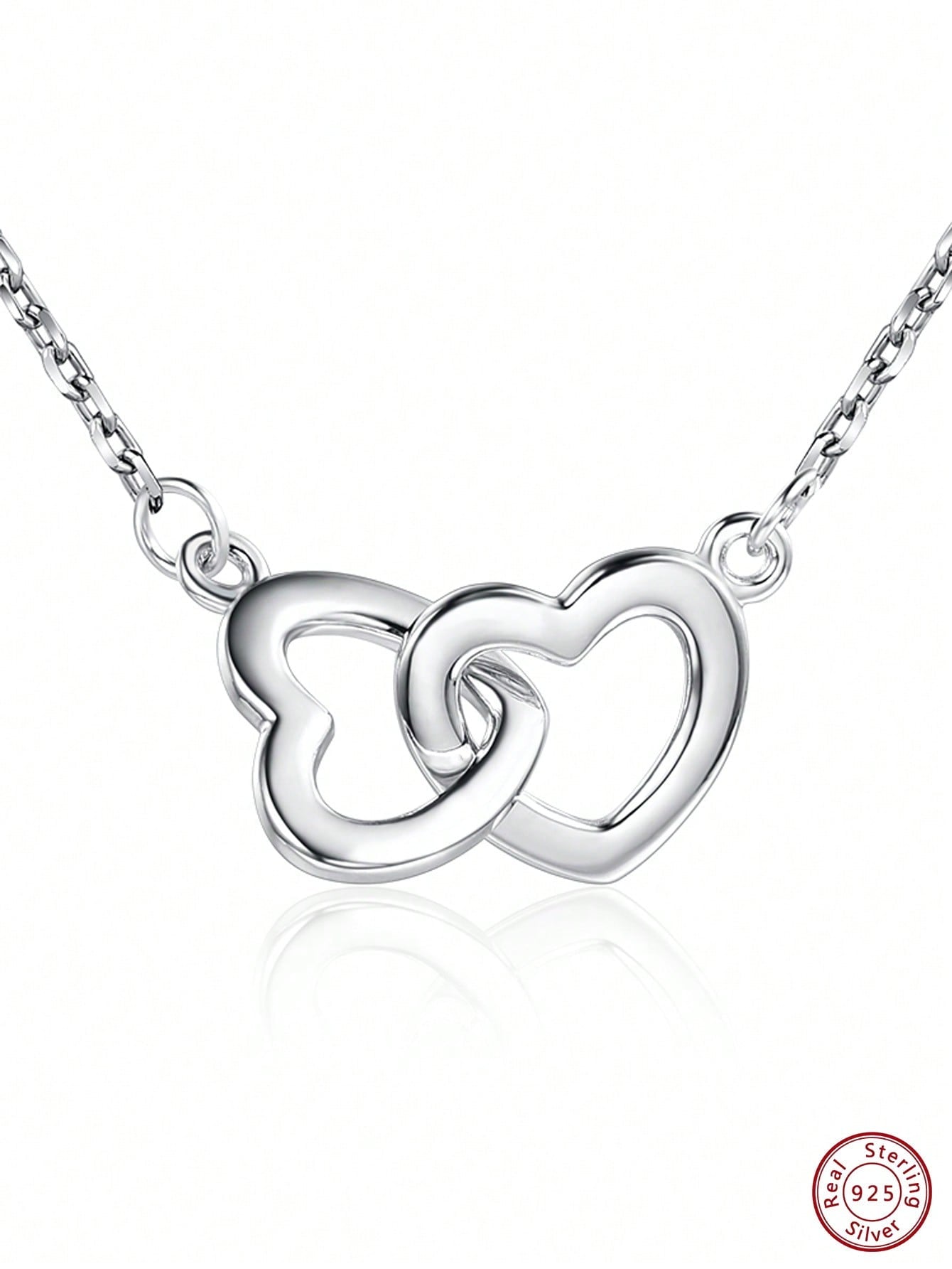 1pc Fashionable Heart Charm Silver Necklace For Women For Daily Decoration