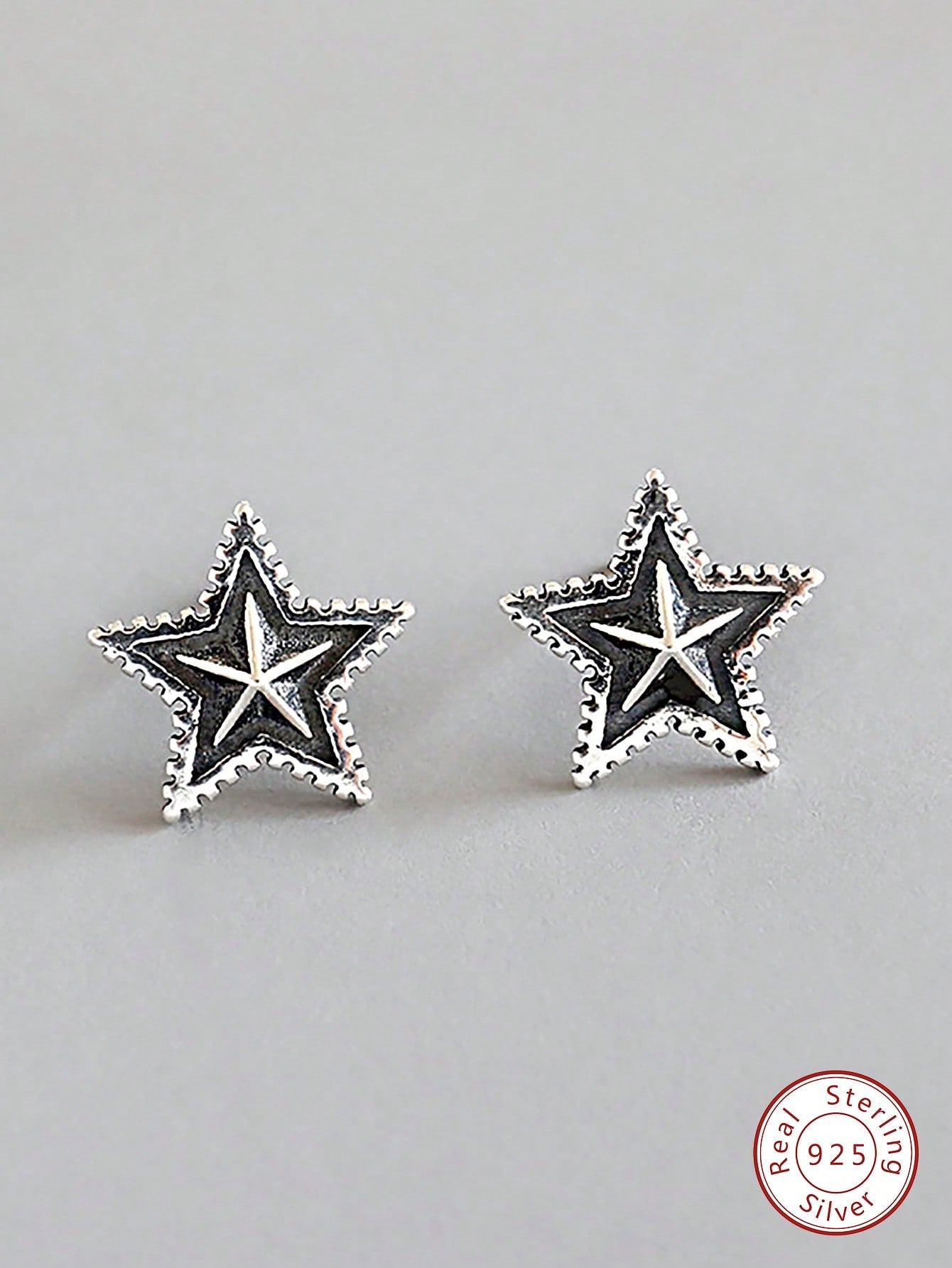 1 pair Star Vintage Stud Earrings For Women S925 Sterling Silver Fine Jewelry Daily Wear Gifts