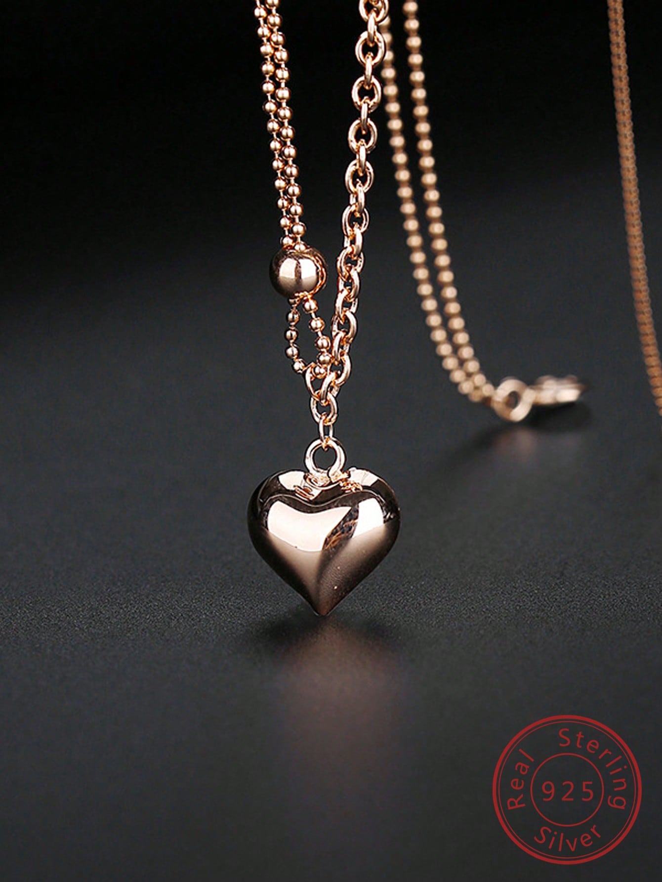 1pc Minimalist Heart Silver Pendant Necklace For Women For Daily Decoration