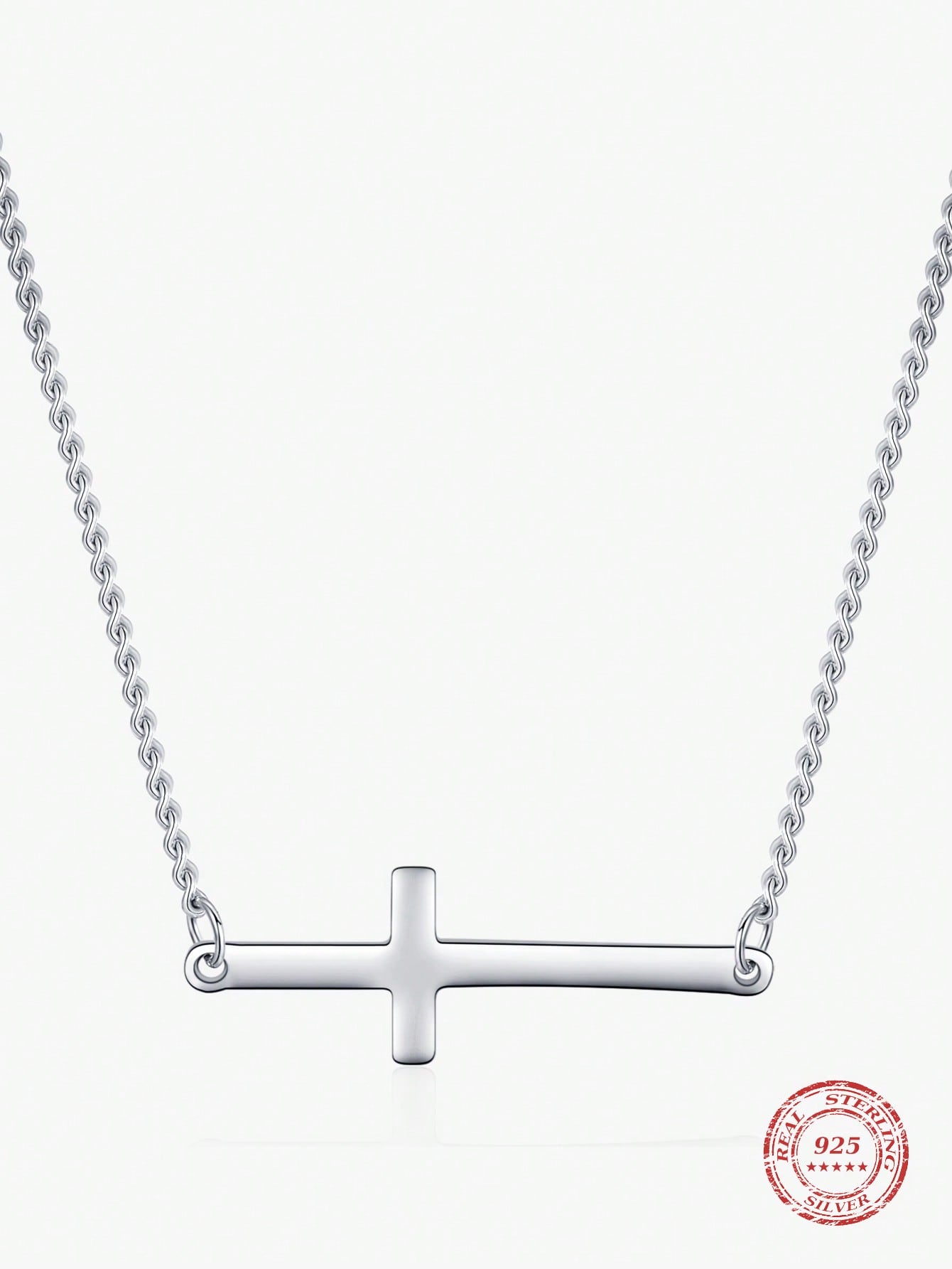 1pc Fashion Cross Silver Pendant Necklace For Women For Daily Decoration