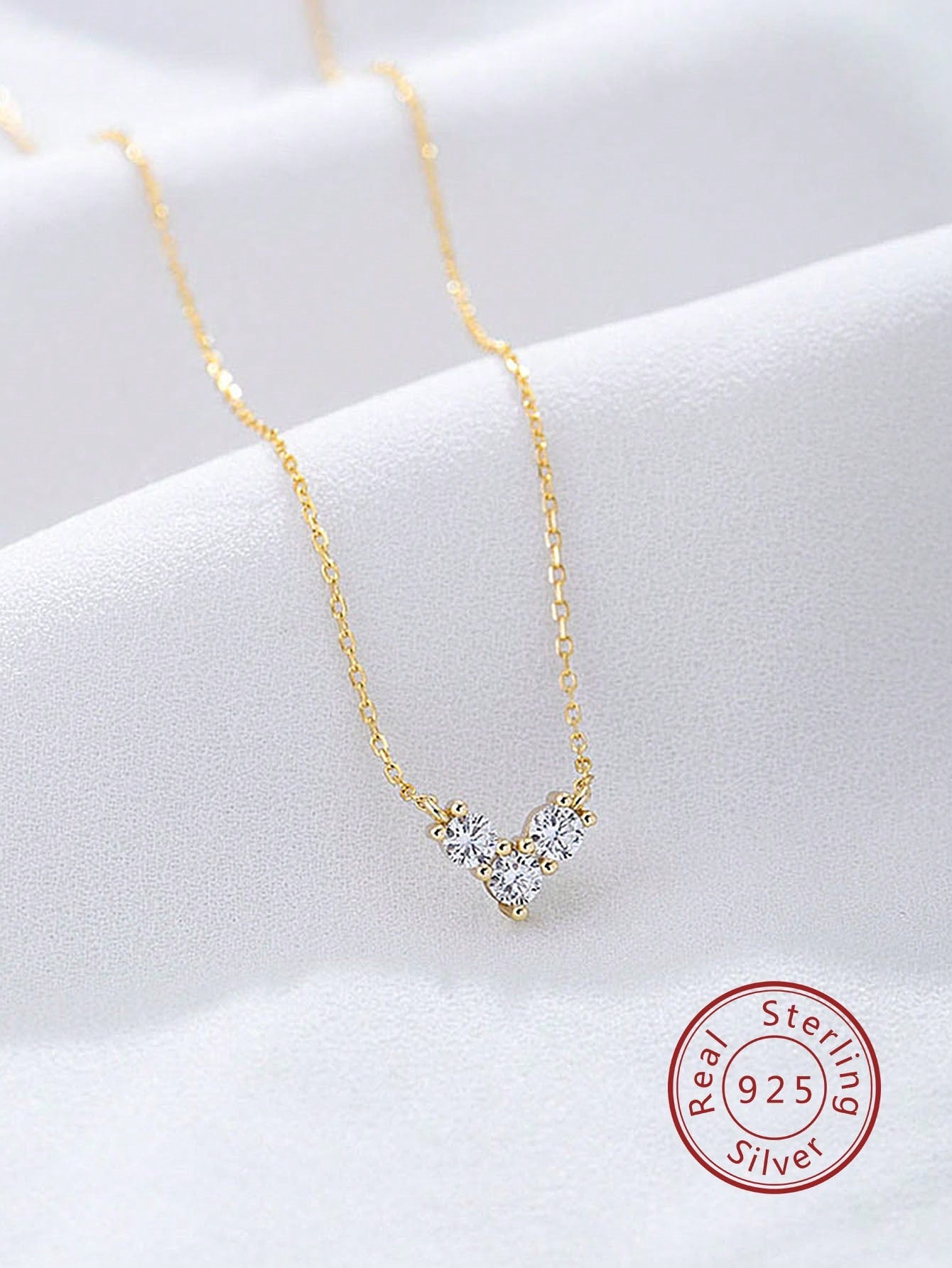 1pc Luxury Silver Cubic Zirconia Decor Heart Charm Chain Necklace For Women For Daily Life