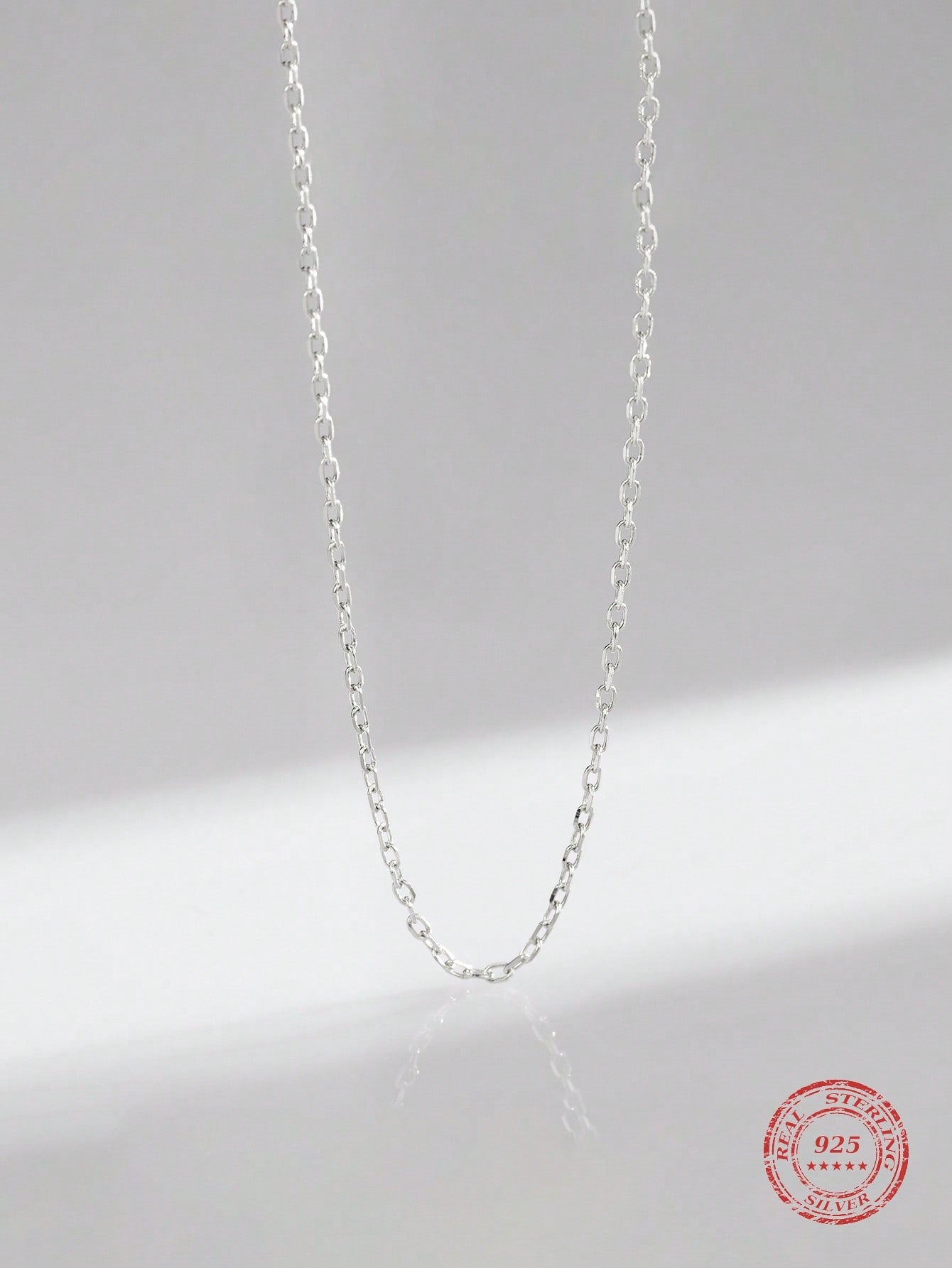 1pc Classic Silver Simple Adjustable 40+5CM Chain Necklace For Women