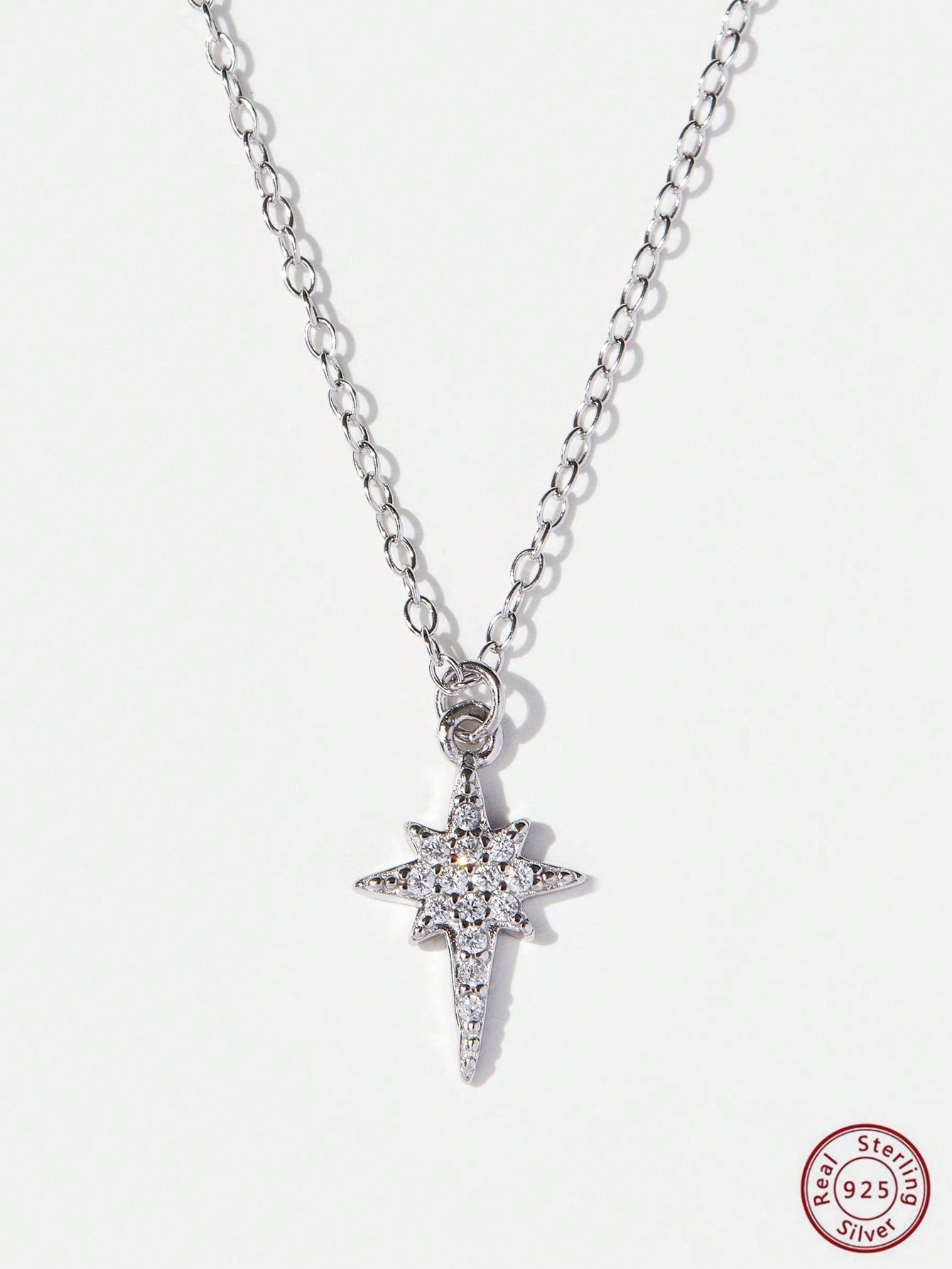 1pc Delicate, Shiny, Cute Silver Star Pendant Necklace For Women's Date Gift