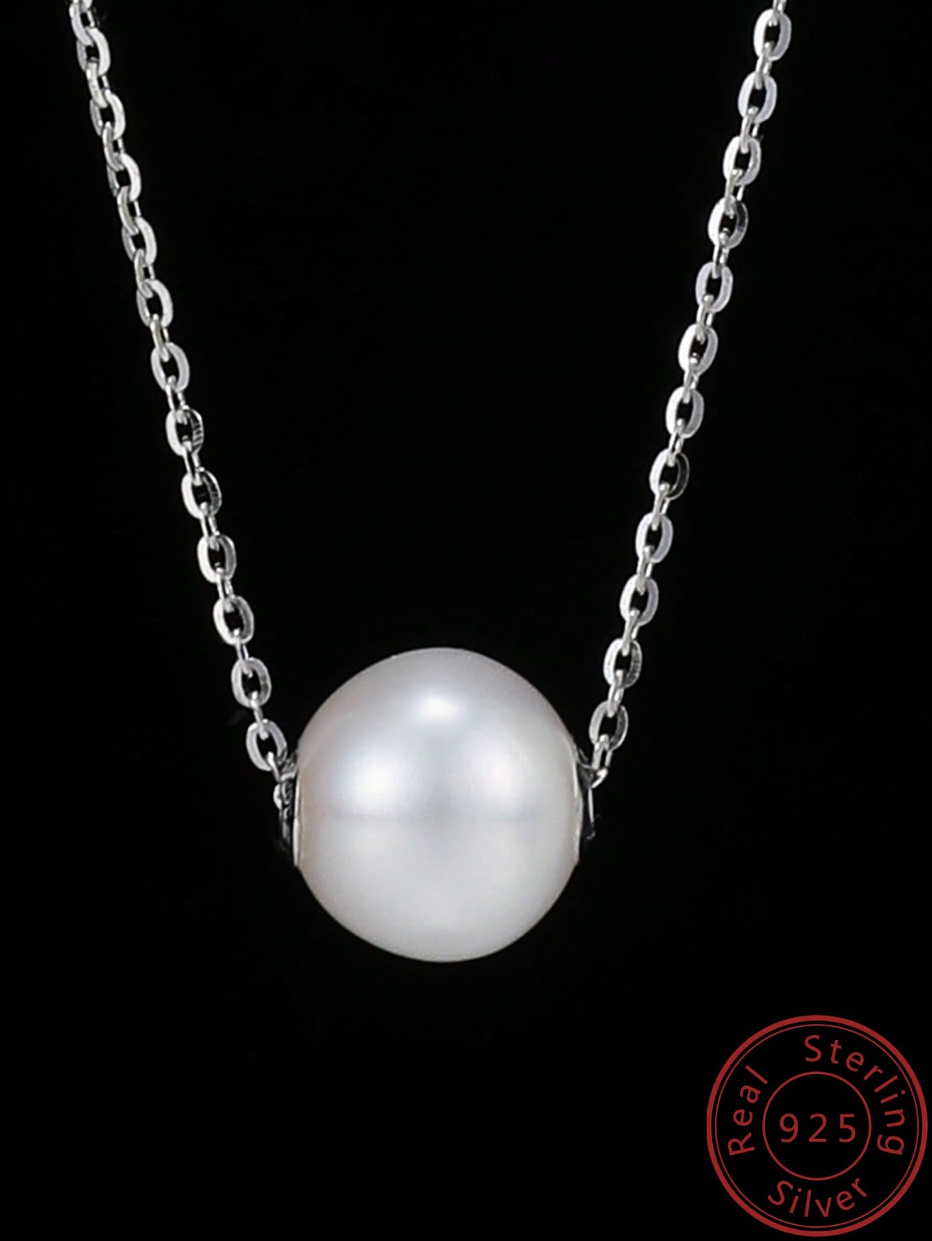 1pc Fashion Elegant Cultured Pearl Silver Pendant Necklace For Girlfriend Gift