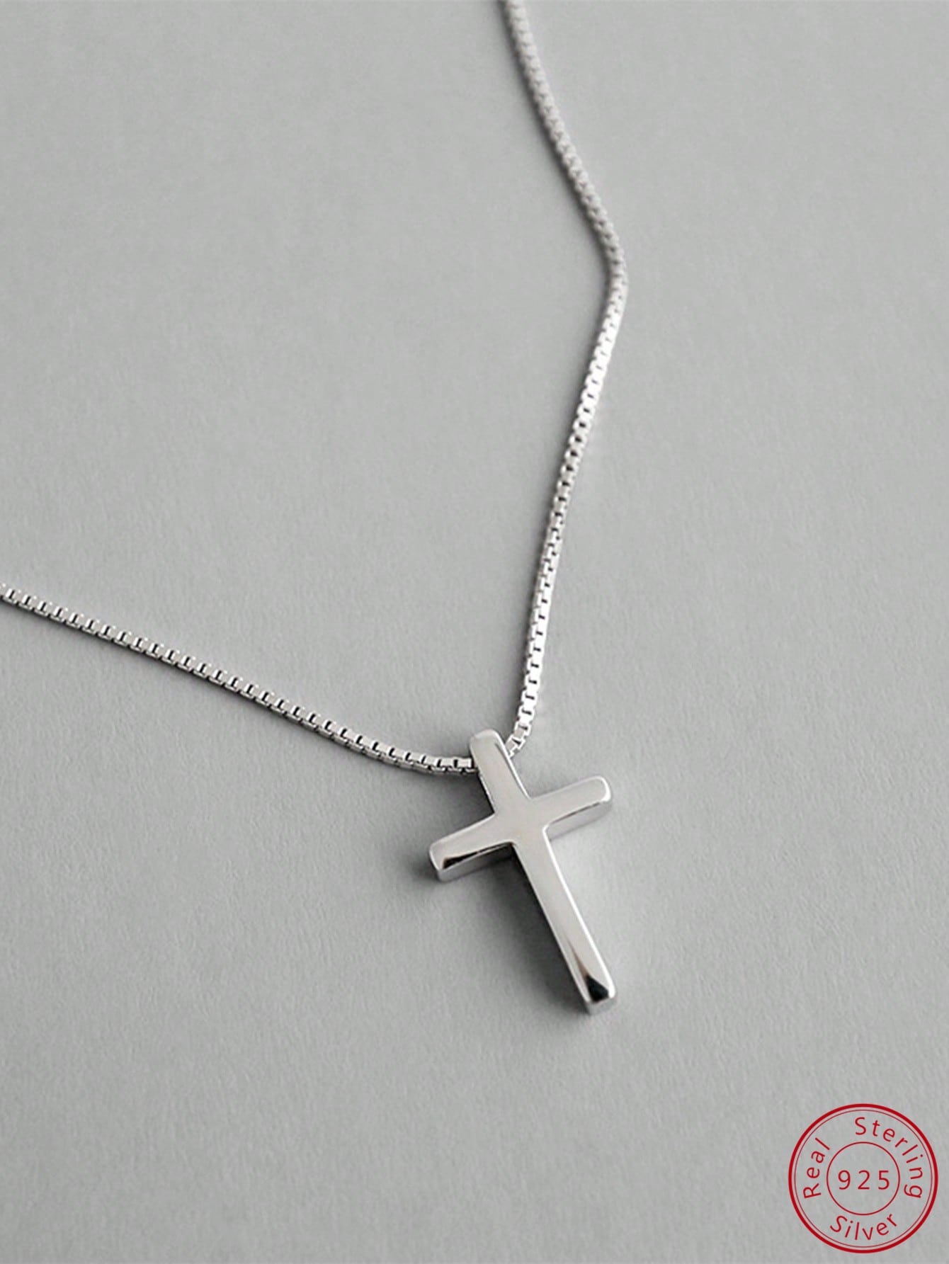 1pc Luxury Silver Minimalist Cross Design Pendant Necklace For Women For Daily Life