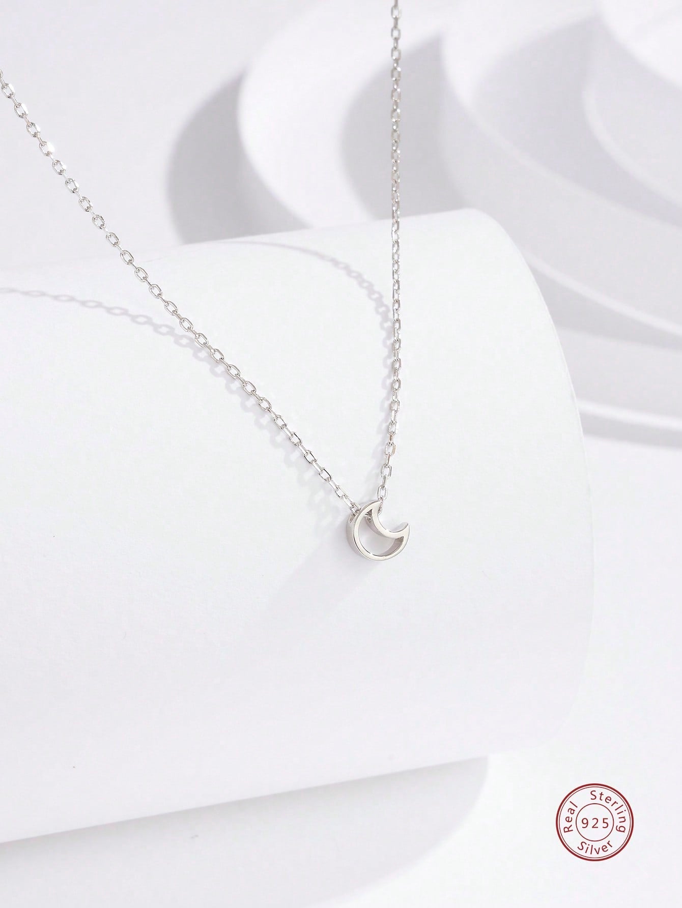 1pc Fashion Silver Moon Design Pendant Necklace For Women For Daily Life