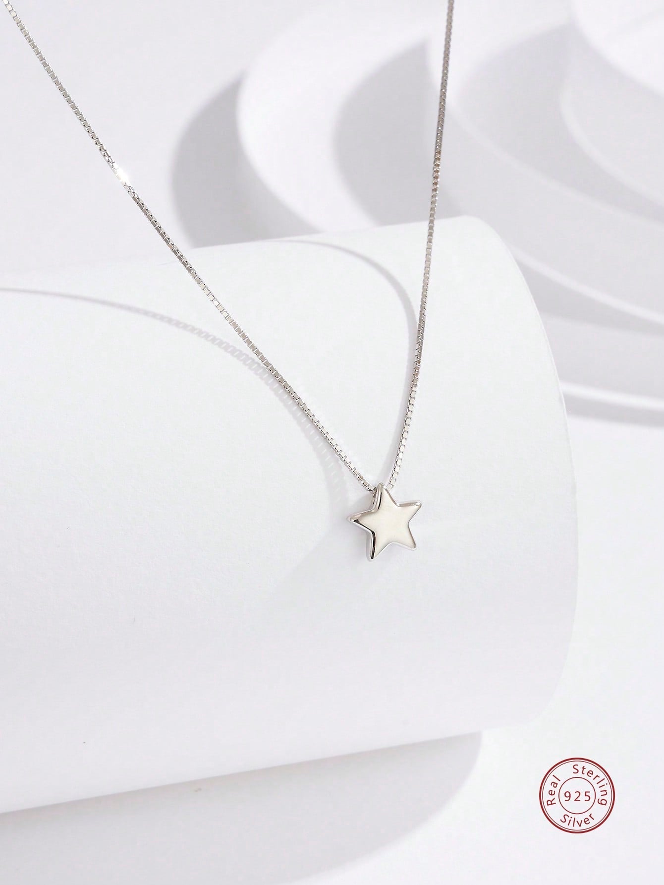 1pc Fashion Silver Minimalist Star Design Geometric Pendant Necklace For Women For Daily Life