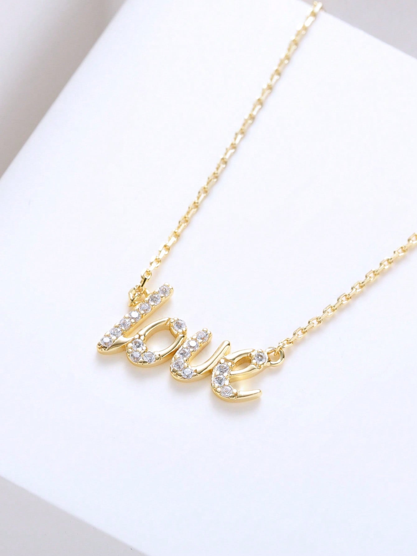 1pc Fashionable Cubic Zirconia Decor Letter Charm Silver Necklace For Women For Daily Decoration