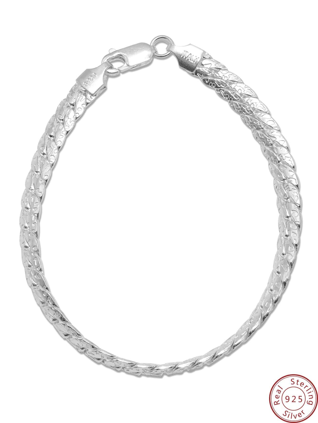 1pc European And American Style Simple And Versatile Silver Chain Bracelet For Men And Women