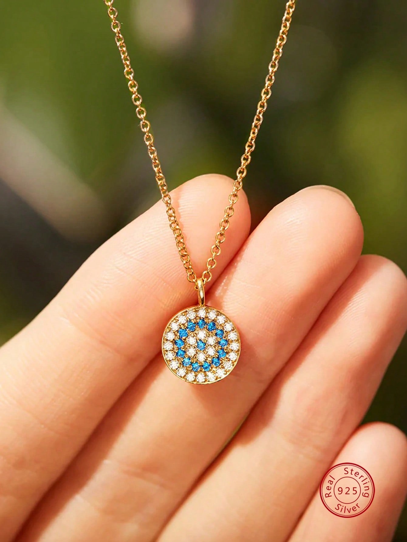 1pc Fashion Cubic Zirconia Round Pendant Silver Necklace For Women For Gift