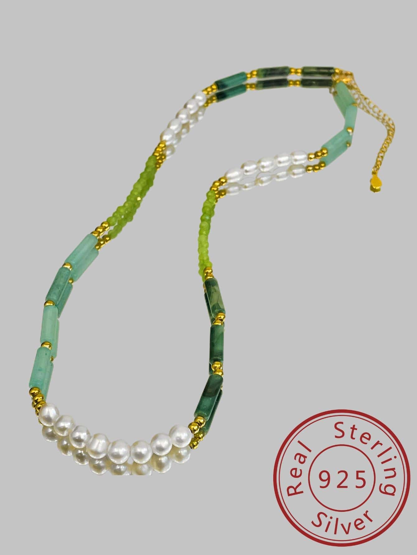 1pc Chinese Style Classical And Elegant Silver necklace With Cultured Pearl And jade, Luxury Long Necklace For Wedding, Gift For Mother or Girlfriend