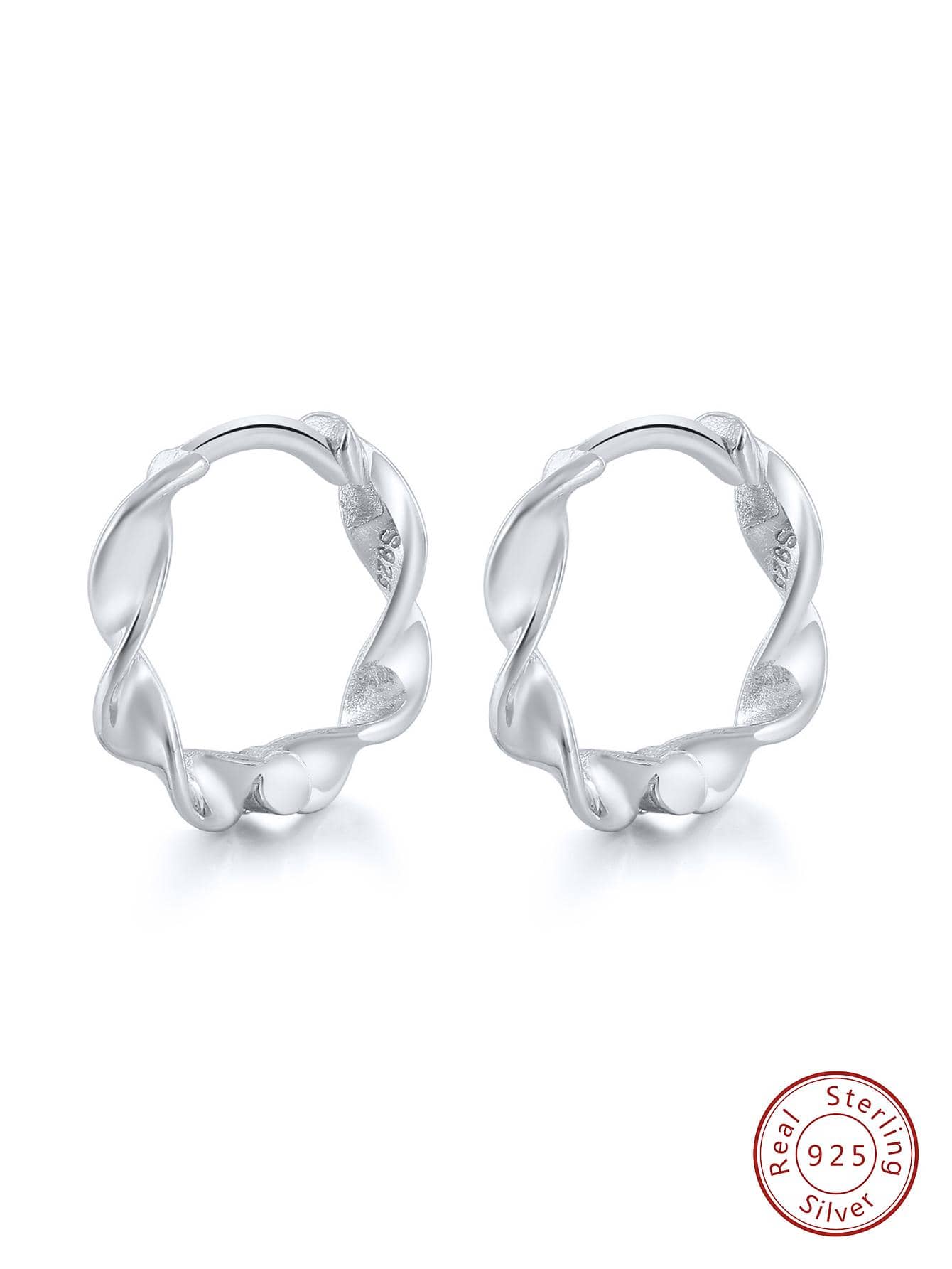 Twist Silver Hoop Earrings