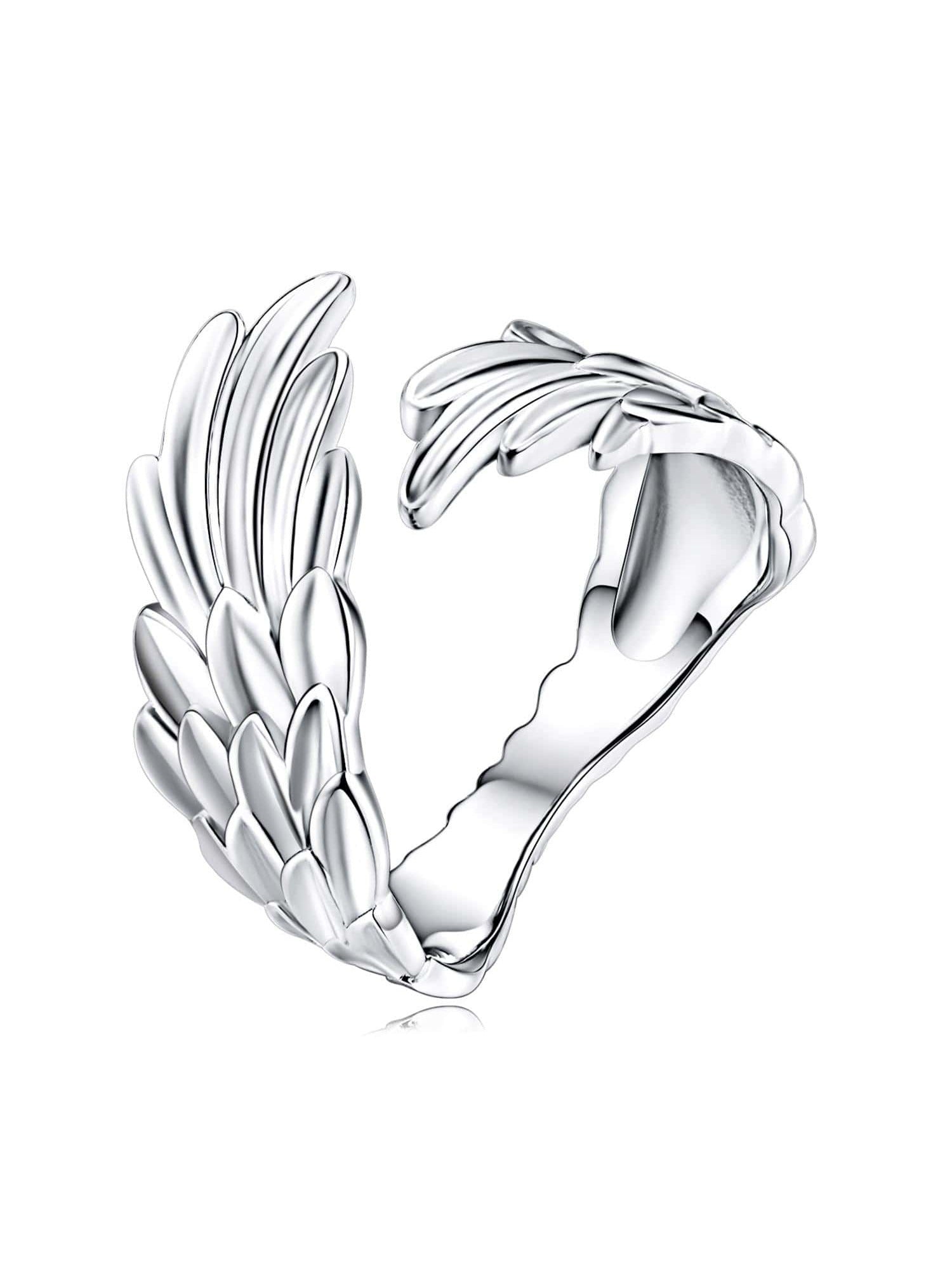 Wing Design Silver Wrap Ring