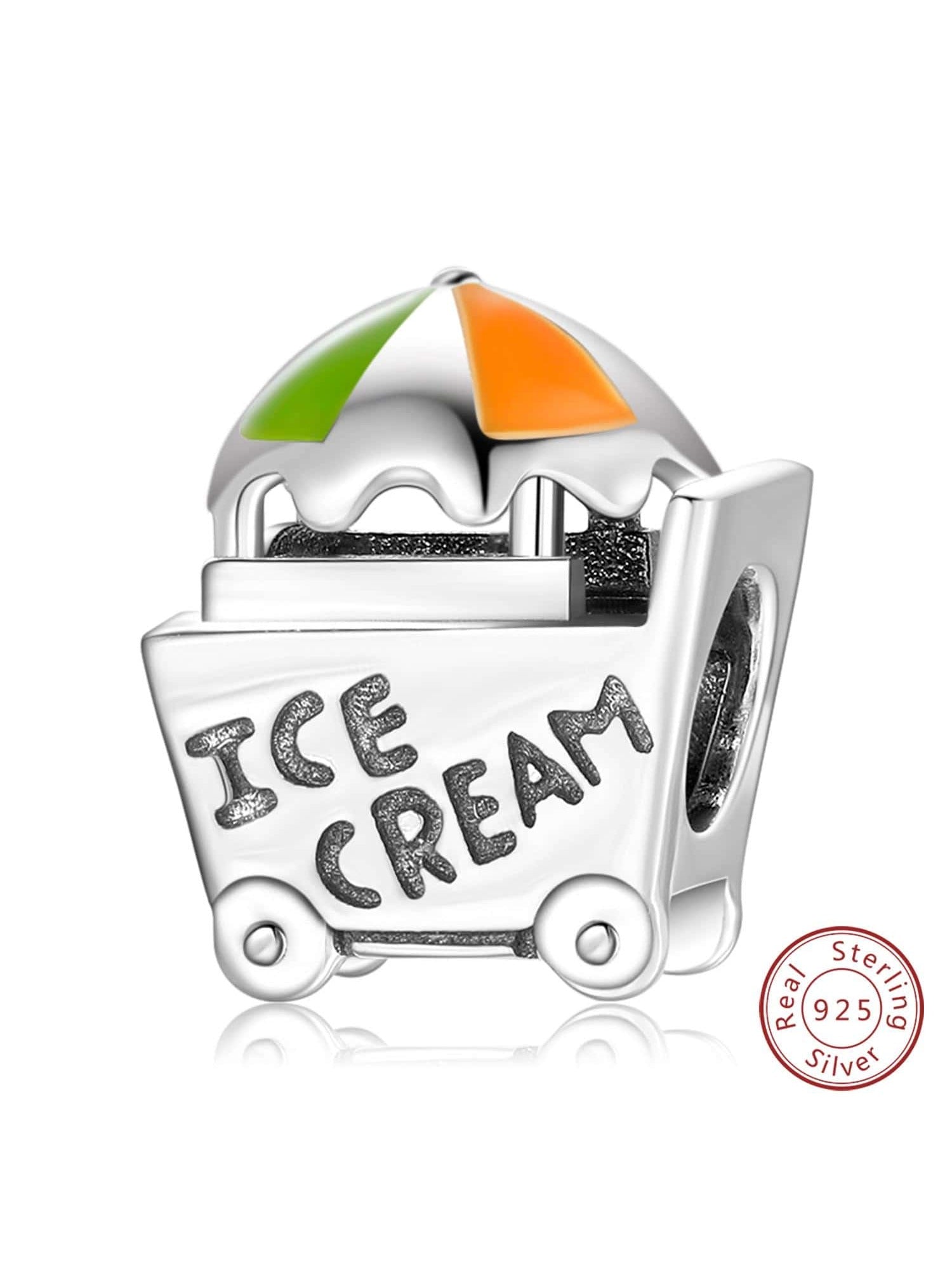 1pc Lovely ICE CREAM Car Shape Sterling Silver DIY Pendant For DIY Necklace Bracelet Jewelry Making