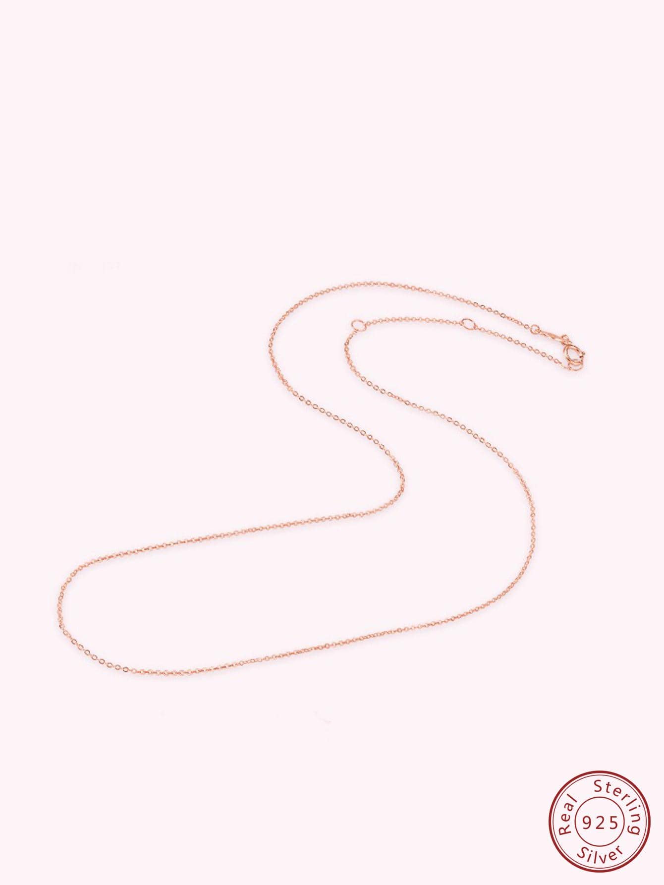 1pc Fashion Sterling Silver Minimalist Chain Necklace For Women For Daily Decoration