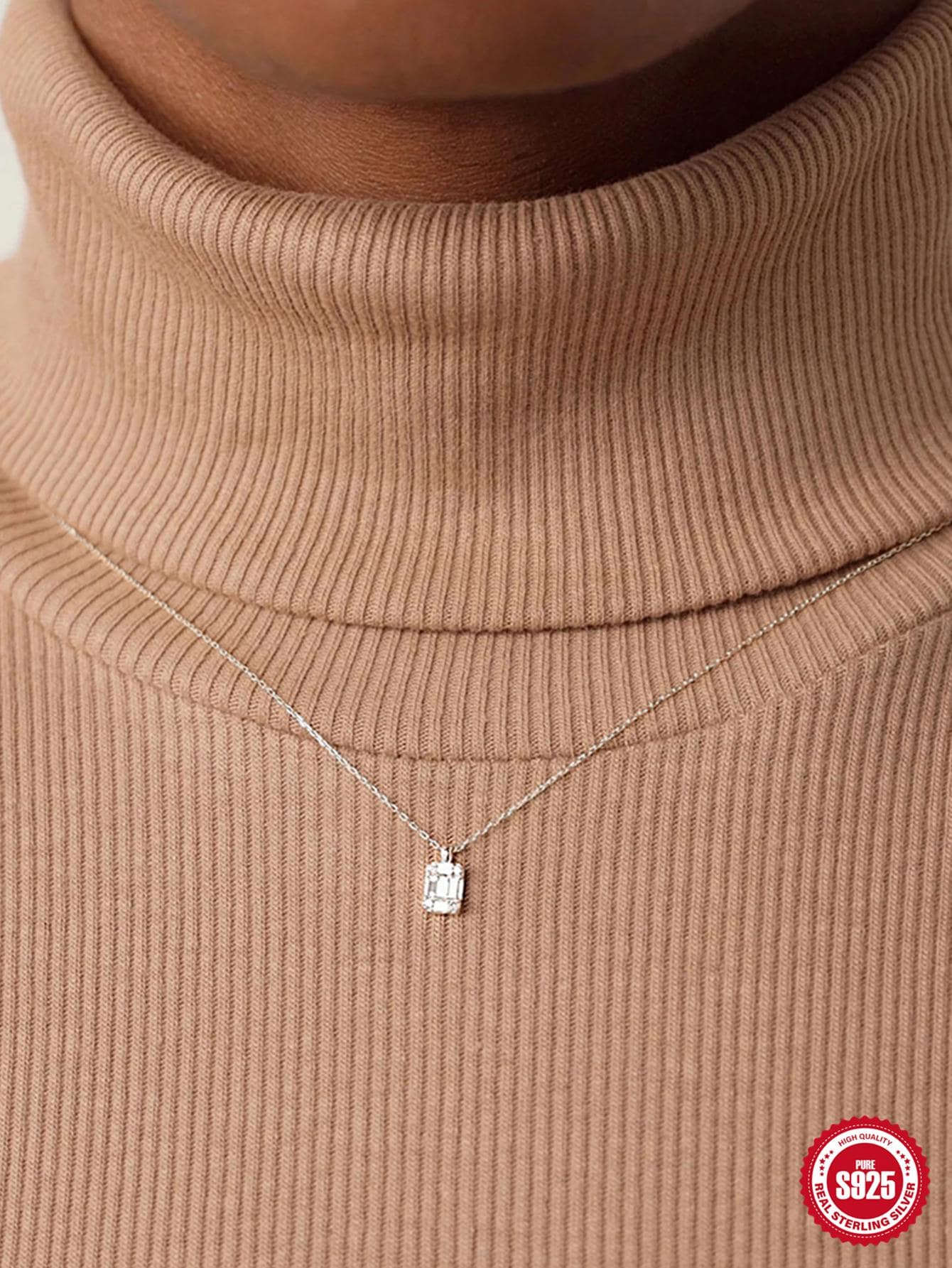 1pc Exquisite Cubic Zirconia Charm Silver Necklace For Women For Daily Decoration