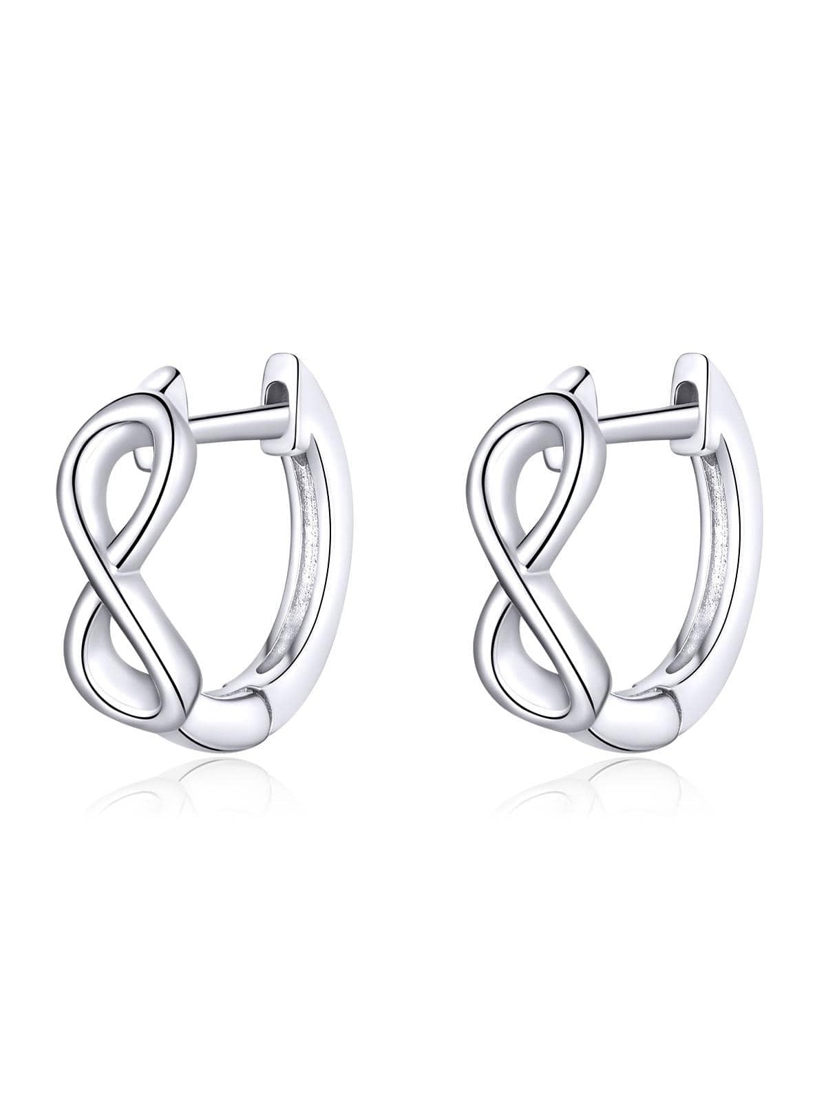 Infinity Symbol Sterling Silver Hoop Earrings