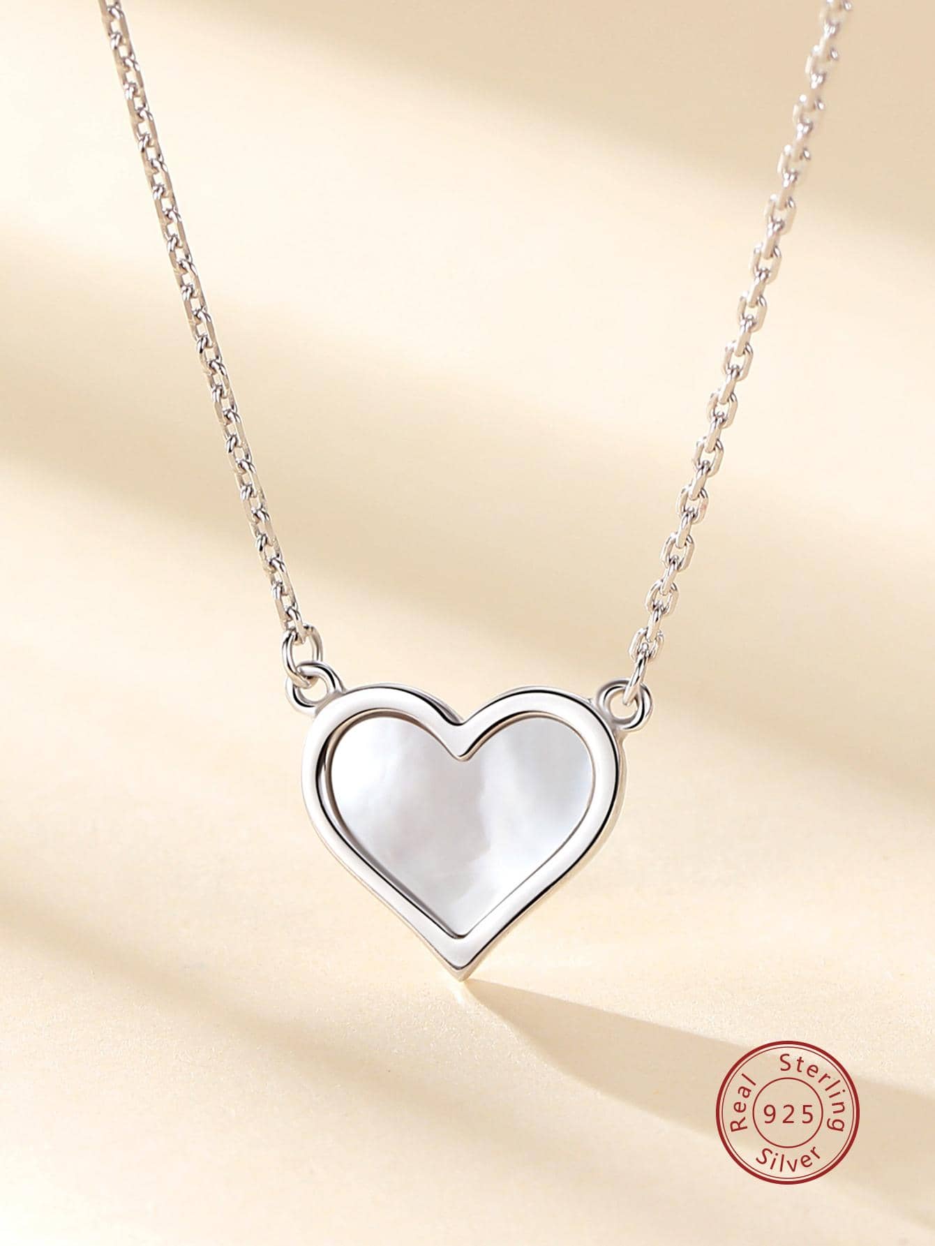 1pc Fashionable Heart Sterling Silver Pendant Necklace For Women For Daily Decoration