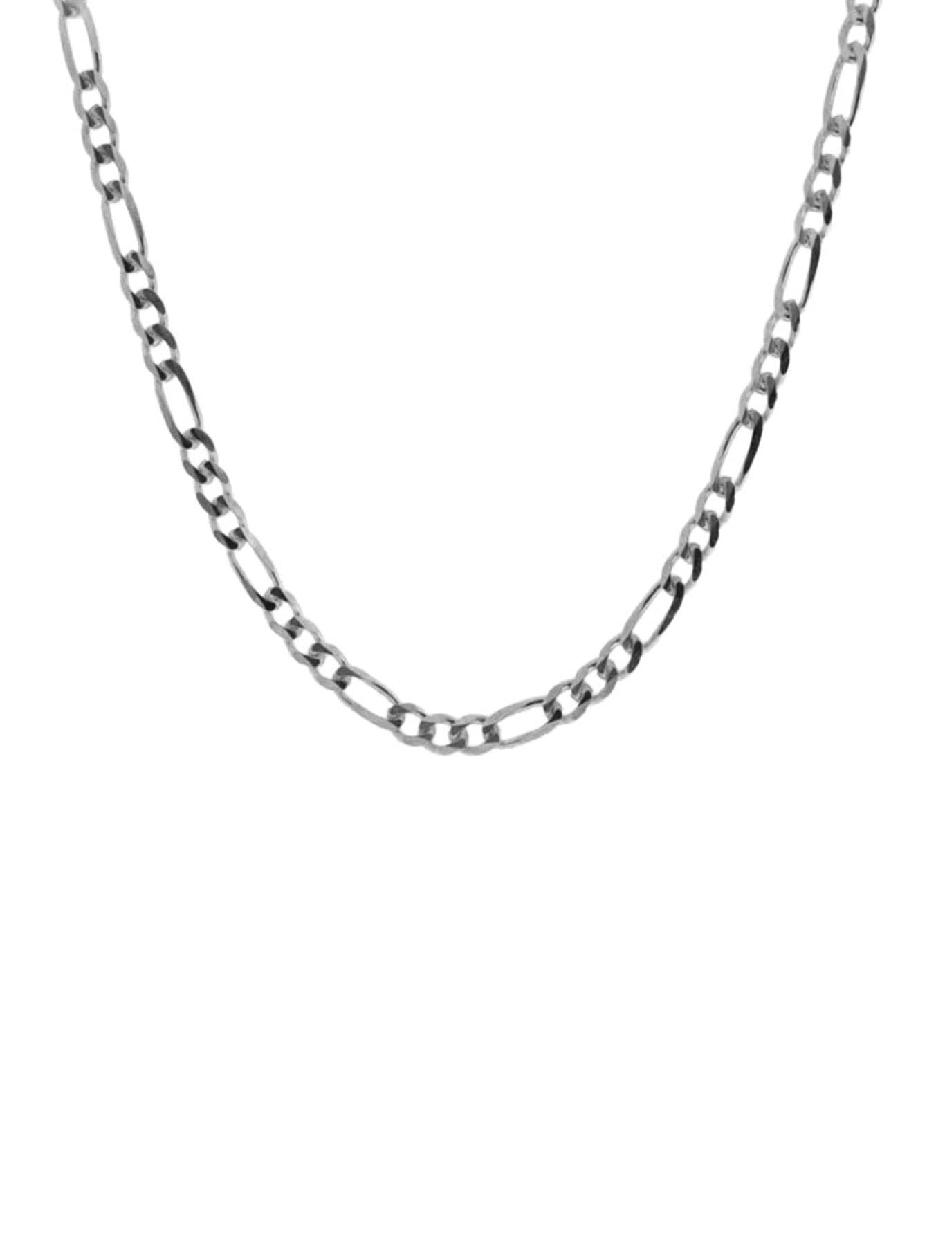 1pc Fashion Sterling Silver Figaro Chain Silver Chain Necklace For Women For Birthday Gift