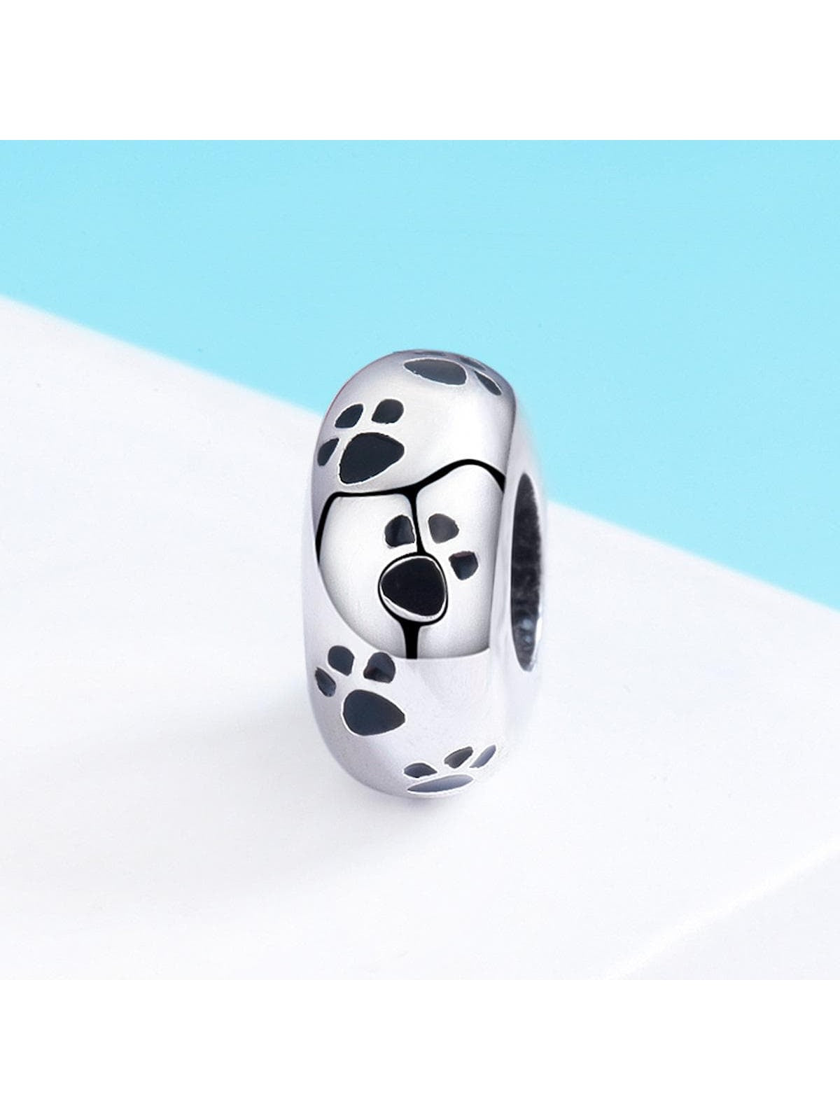 1pc 925 Sterling Silver Pet Dog Footprint Spacer Stopper Beads Fit Original Charm Bracelet Jewelry Gift