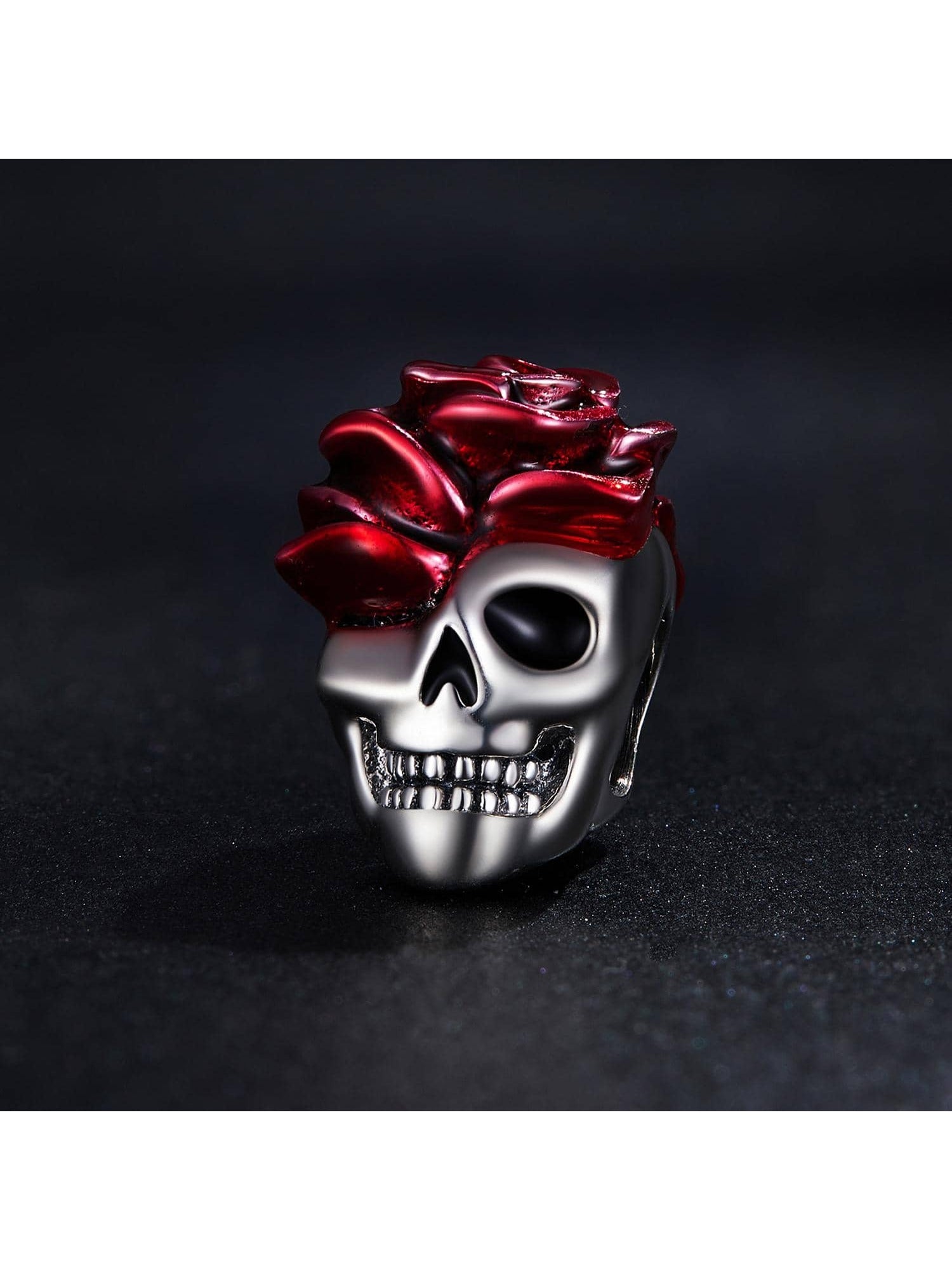 1pc 925 Sterling Silver Halloween Collection Charms Fit DIY Charms Bracelet & Bangle Fine Jewelry Skull Bead Rose Pendant