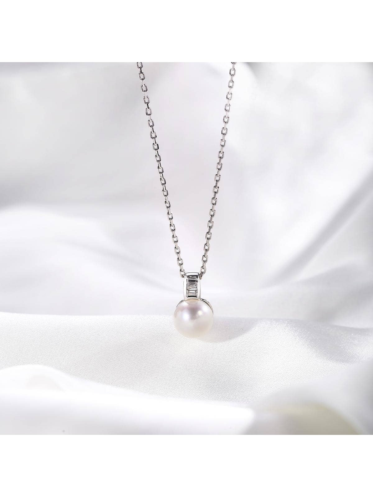 1pc Elegant Cultured Pearl Sterling Silver Necklace For Women For Daily Decoration Valentine's Day Gift