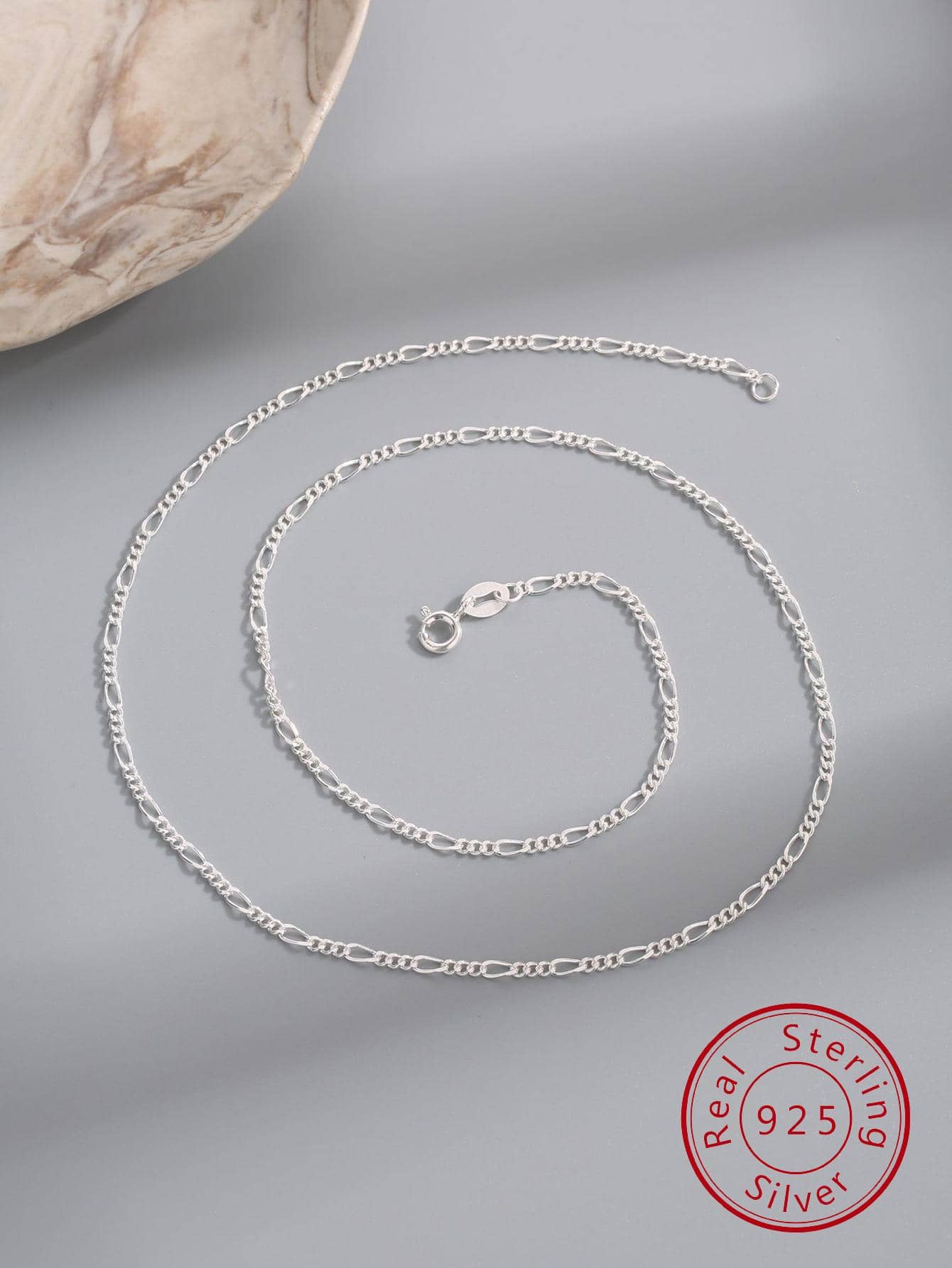 1pc Fashionable Minimalist Sterling Silver Necklace For Women For Gift