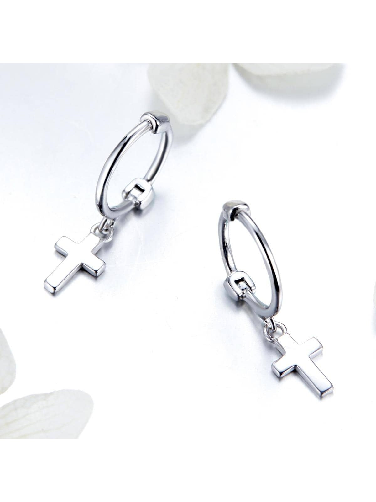 1pair 925 Sterling Silver Cross Drop Earrings For Women Vintage Dangle Earrings Wedding Party Jewelry