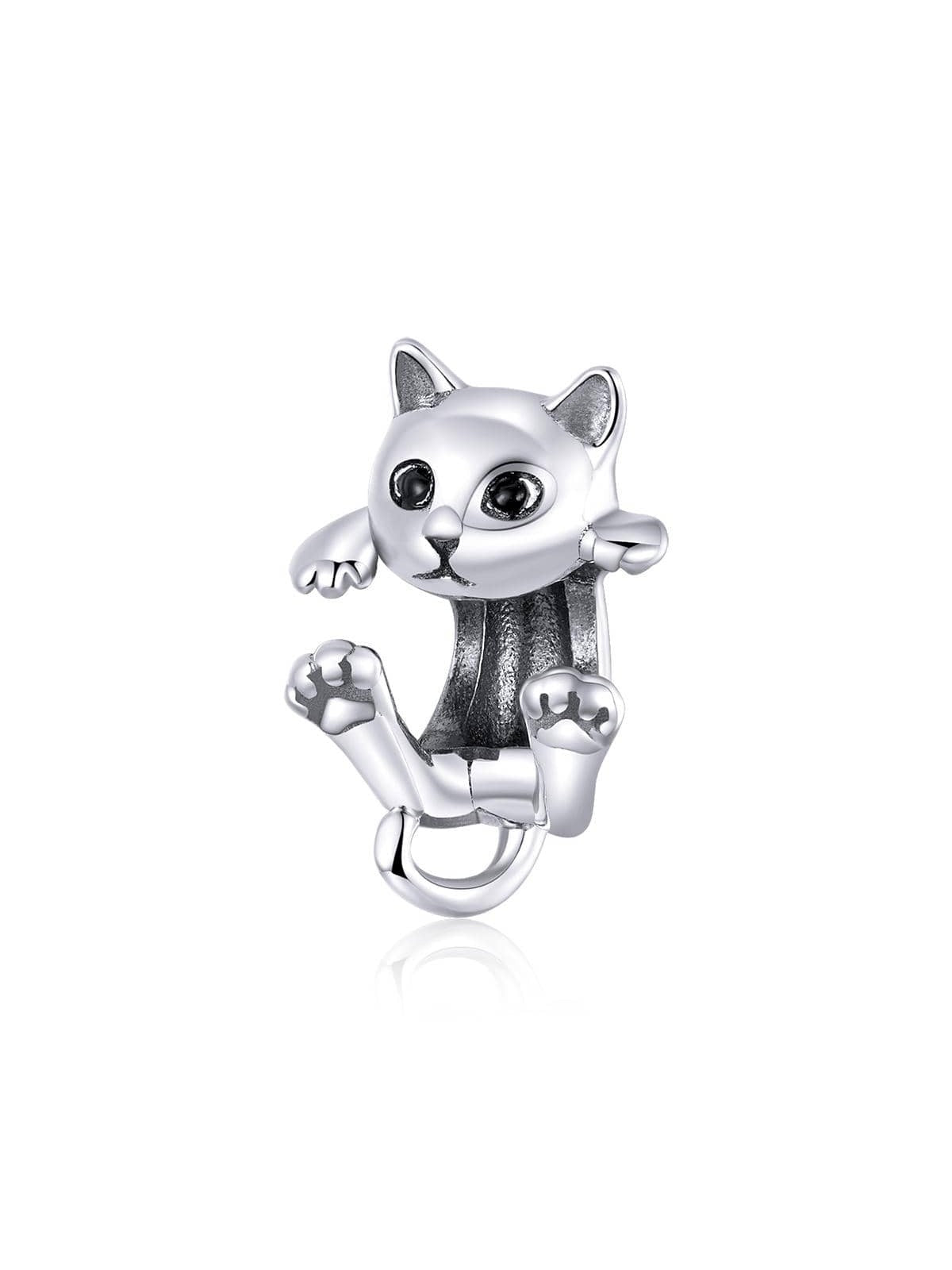 1pc Authentic 925 Sterling Silver Cute Cat Kitty Animal Beads Charm for Original 3mm Bracelet Bangle Girl Gifts