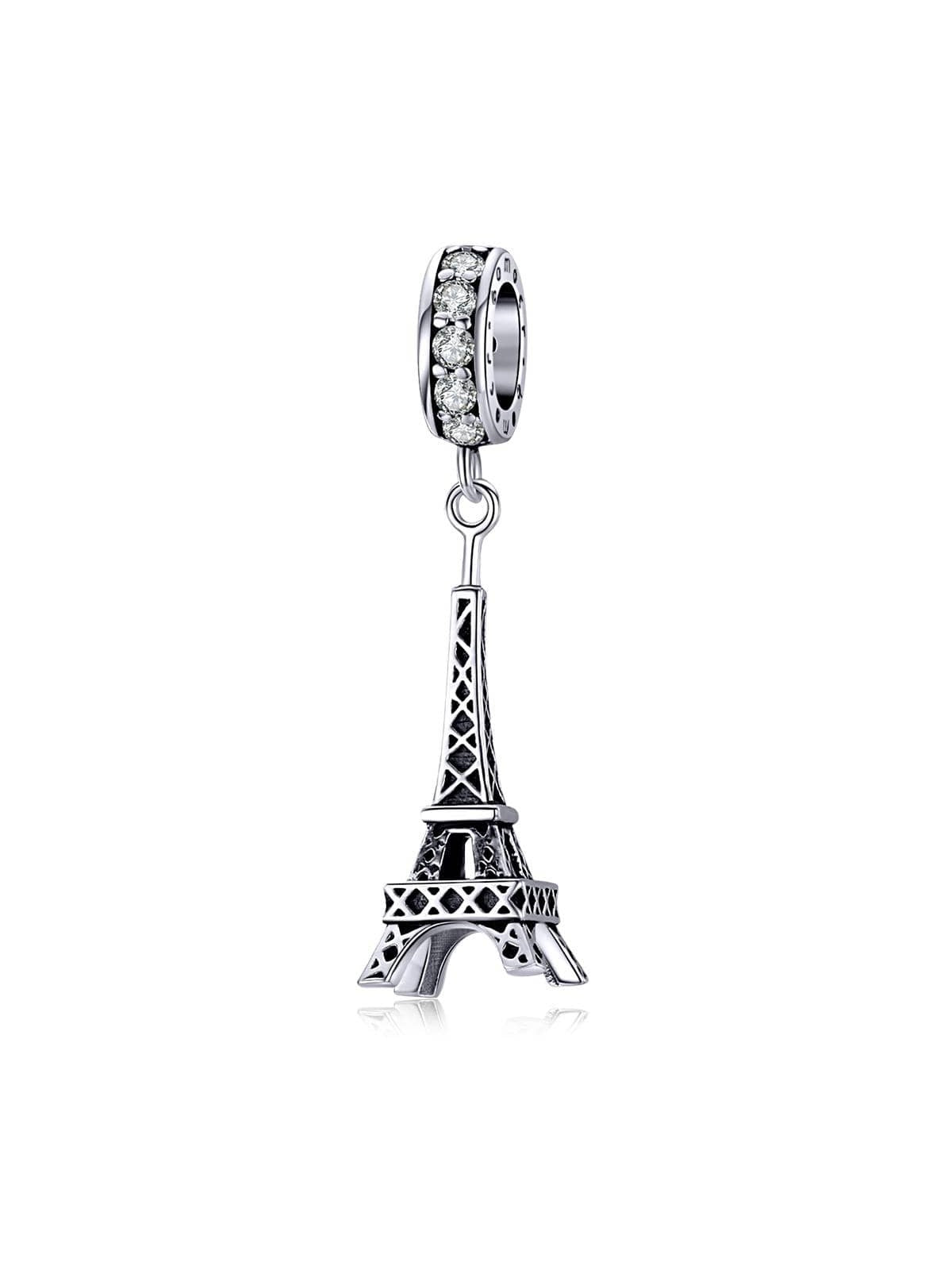 1pc 925 Sterling Silver Retro Eiffel Tower Pendant Charm for Bracelet or Necklace 925 Sterling Silver Jewelry