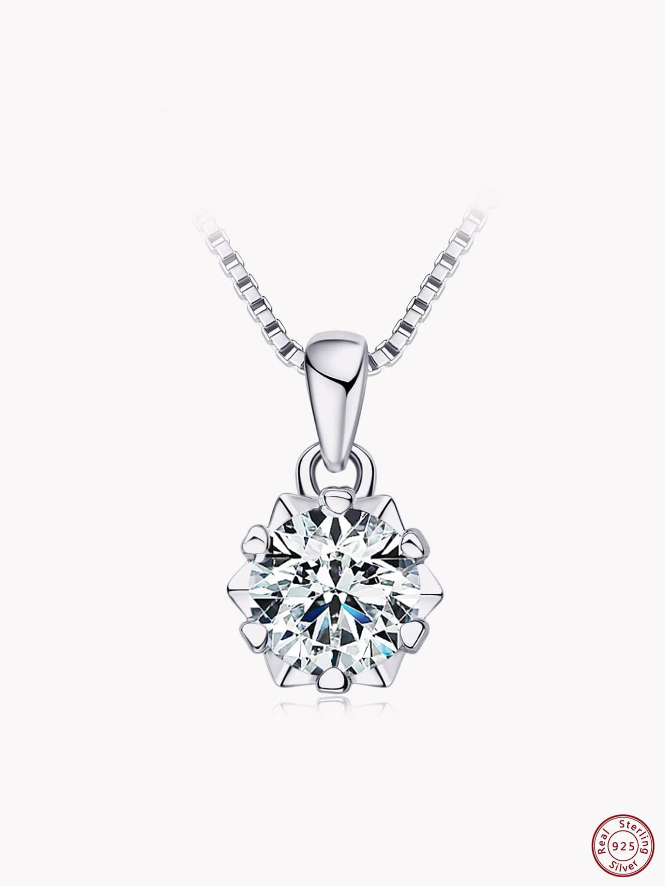 1pc Exquisite Laboratory-created Moissanite Decor Snowflake Charm Sterling Silver Necklace For Women For Daily Decoration